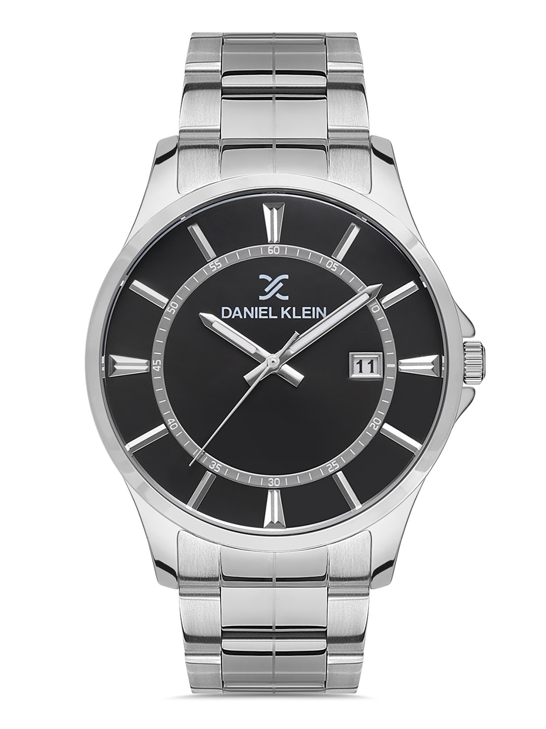 Daniel Klein Premium Men Black Dial & Silver Toned Strap Analogue Watch DK.1.13295-1_OR