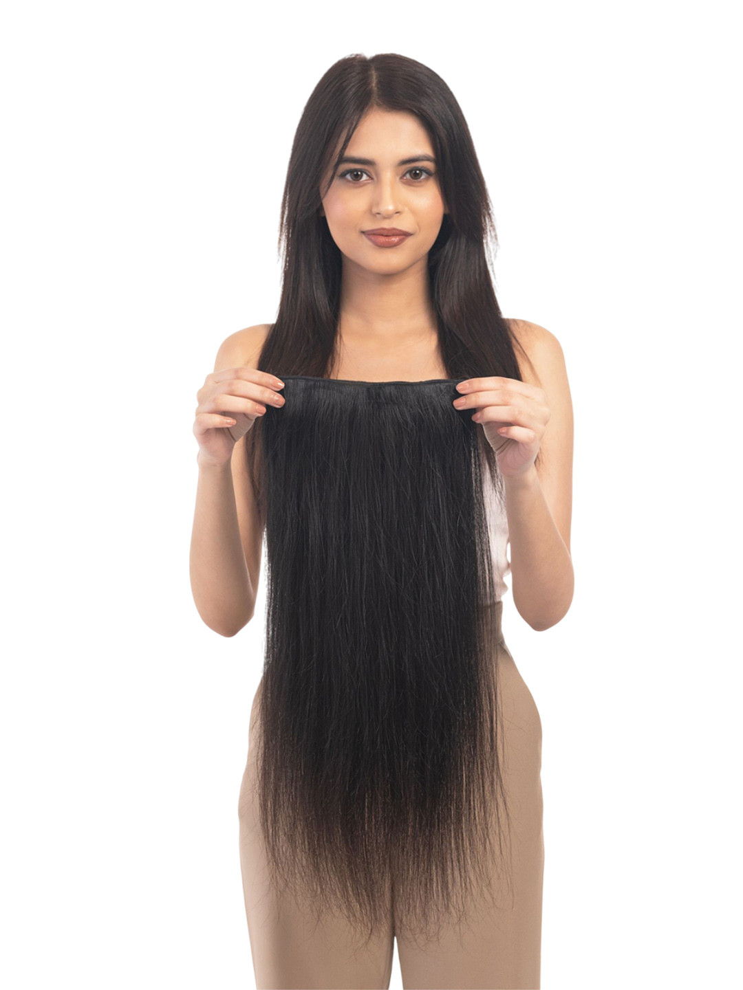 HAIRJOY 4 Clip Volumizer Dark Brown Curly Instant Volume & Length 22 Inches