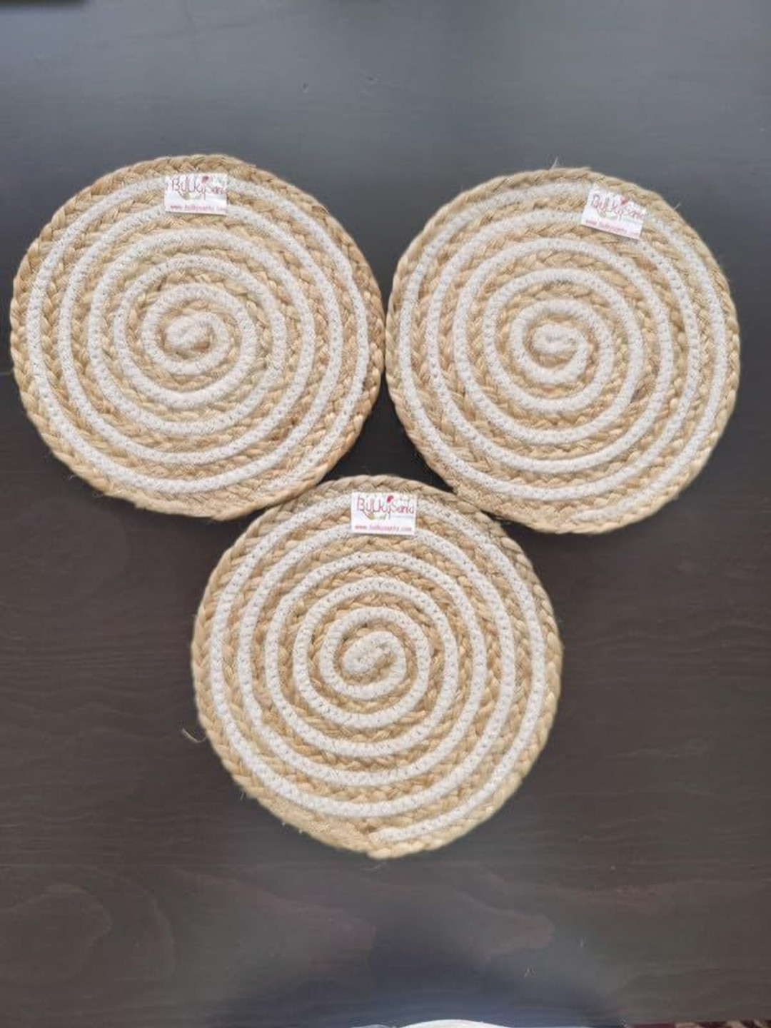 BulkySanta Red 3 Pcs Round Table Placemats