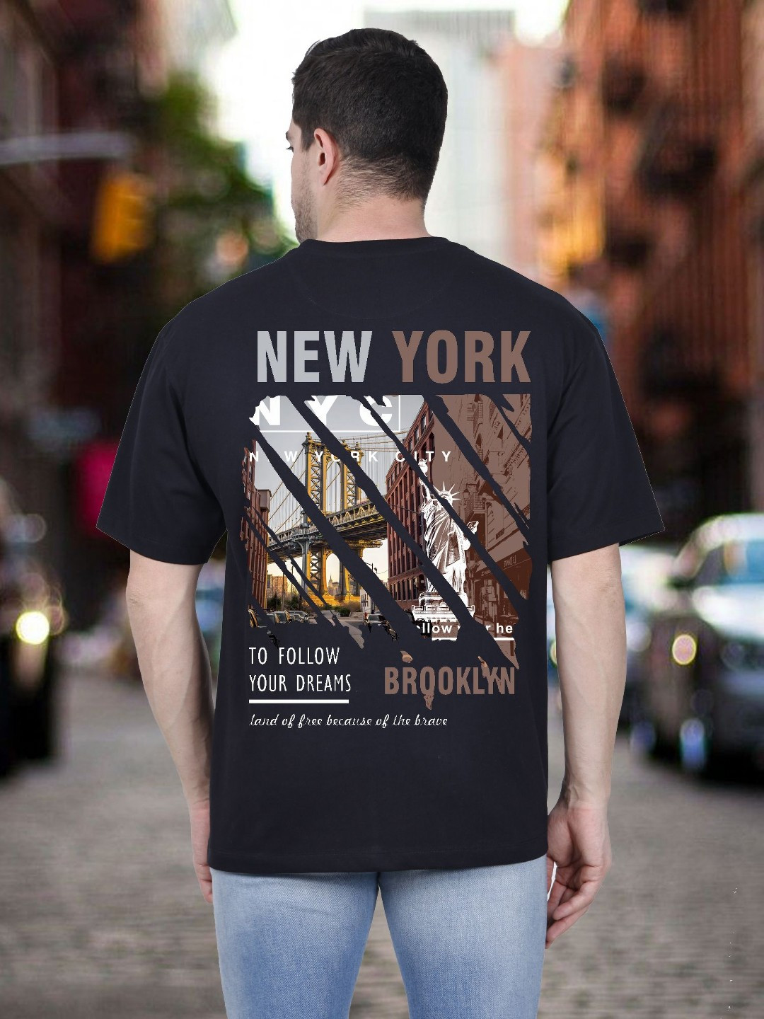 STARFOX People And Places Graphic Printed Round Neck Cotton T-Shirt