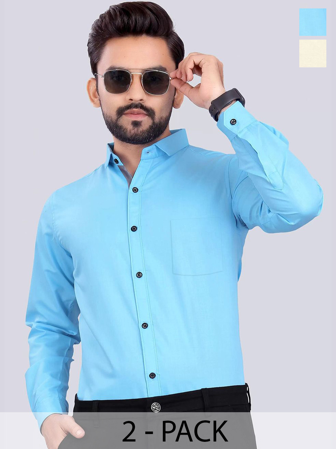 Tee Projekt Pack Of 2 Standard Spread Collar Formal Shirt