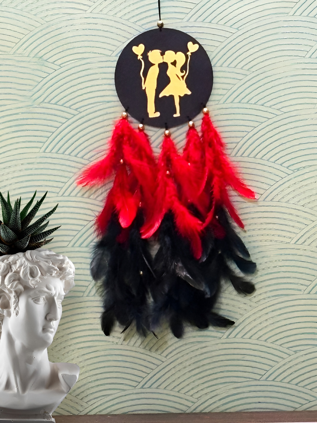 COLOR SPLASH Red & Black Printed Windchimes
