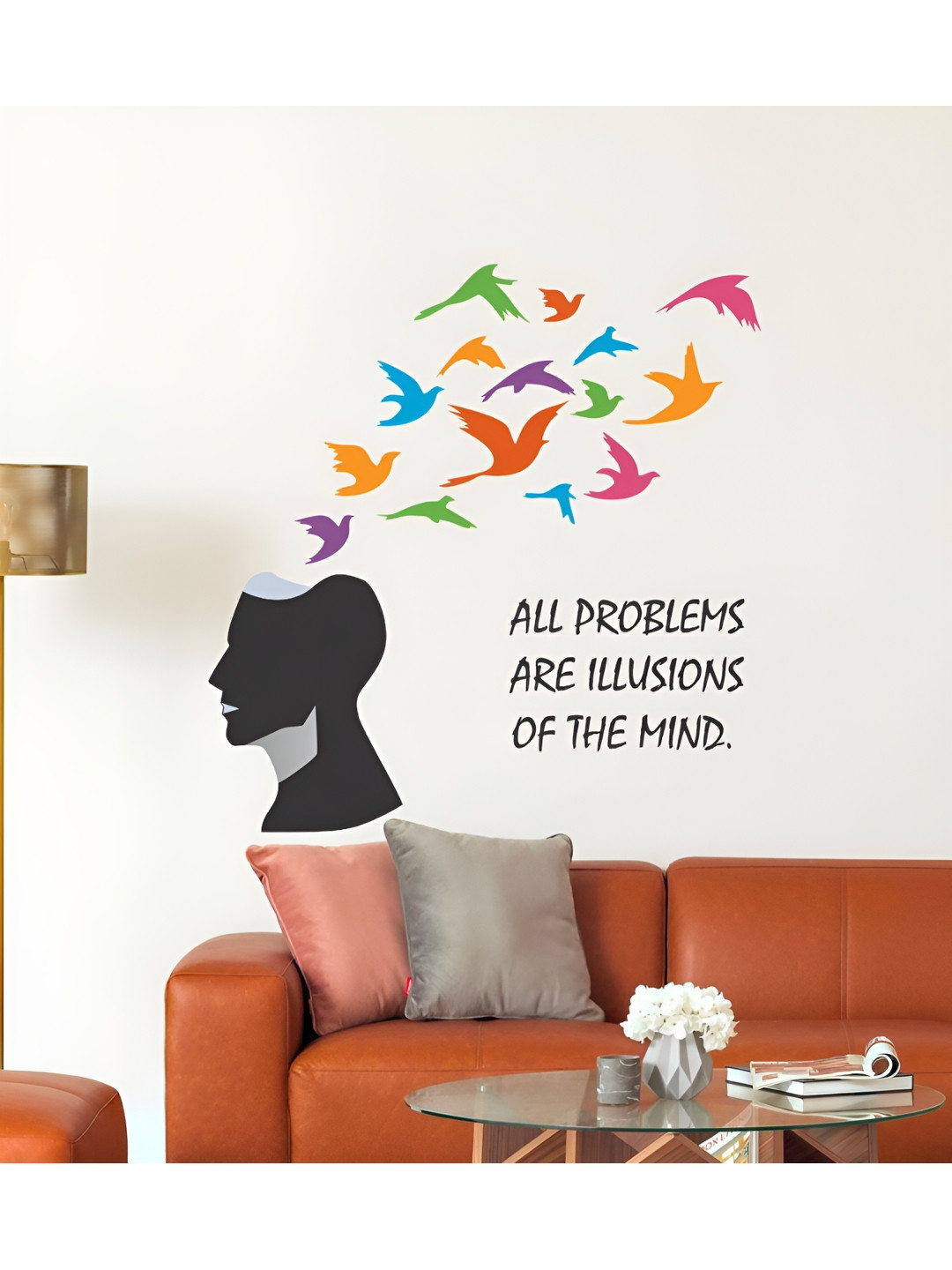 Decor Villa Multicolor All Problems are Illusions of the Mind Wall Sticker