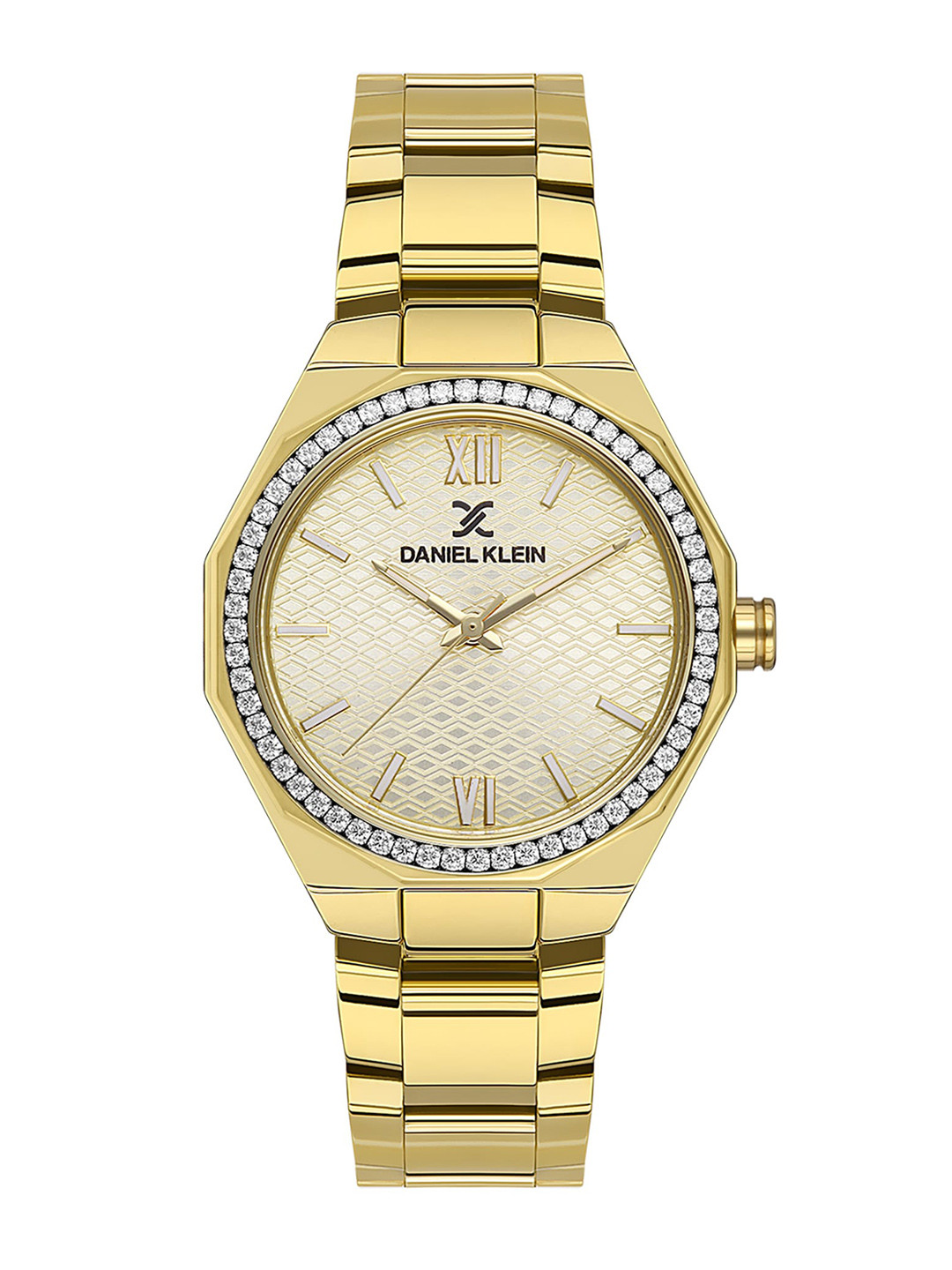 Daniel Klein Women Embellished Dial & Metal Straps Analogue Watch DK.1.13490-2