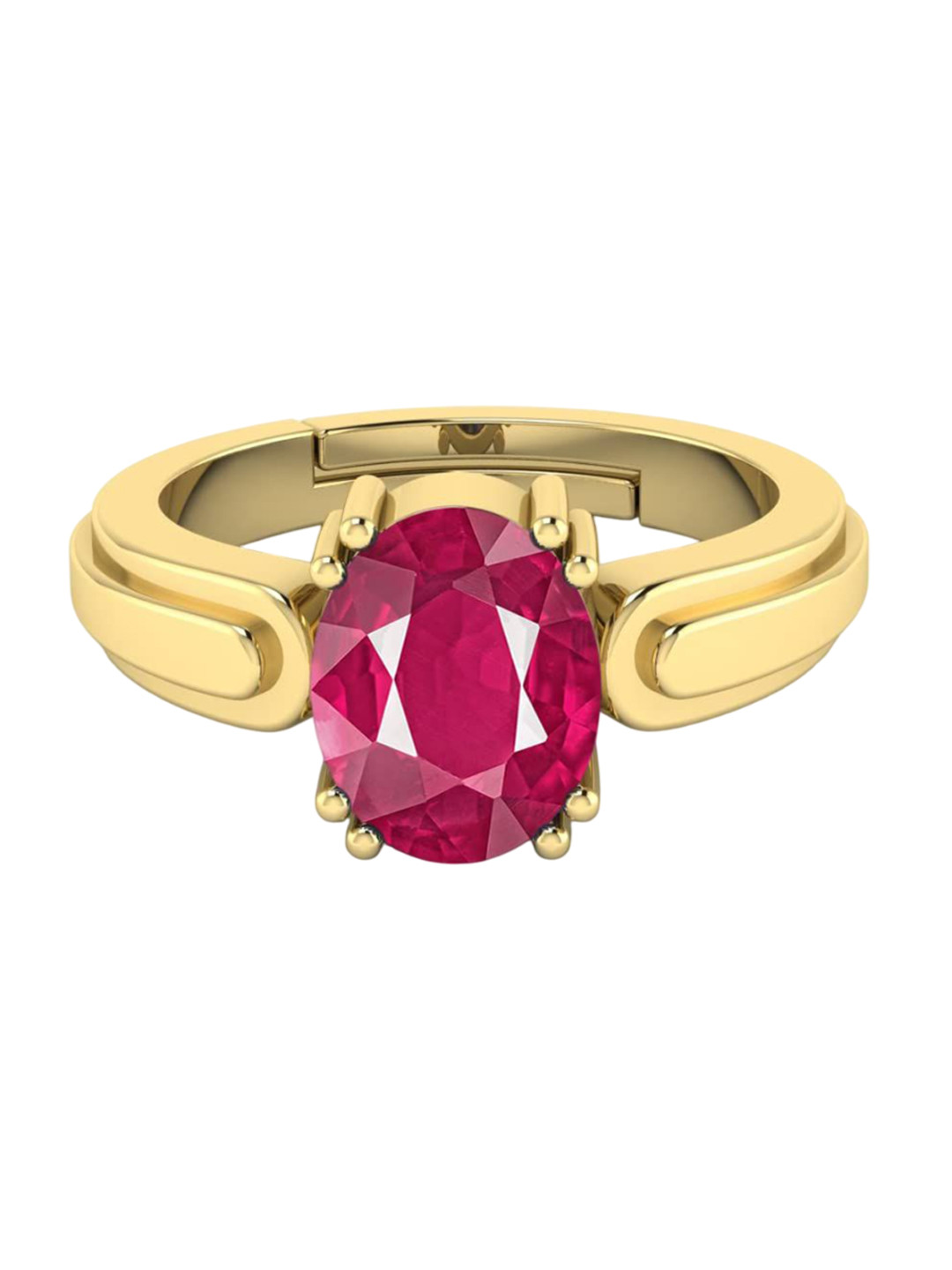 RRVGEM 5.25 Ratti 4.40 KT manik Adjustable Gold Ring