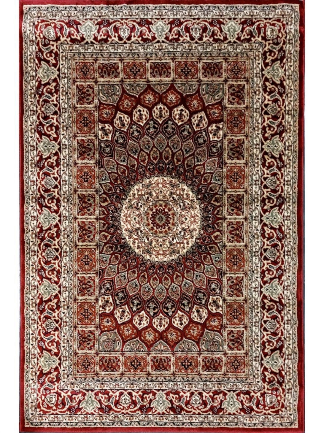 Carpet Decore Red Ethnic Motifs Water Resistant Nylon Carpets