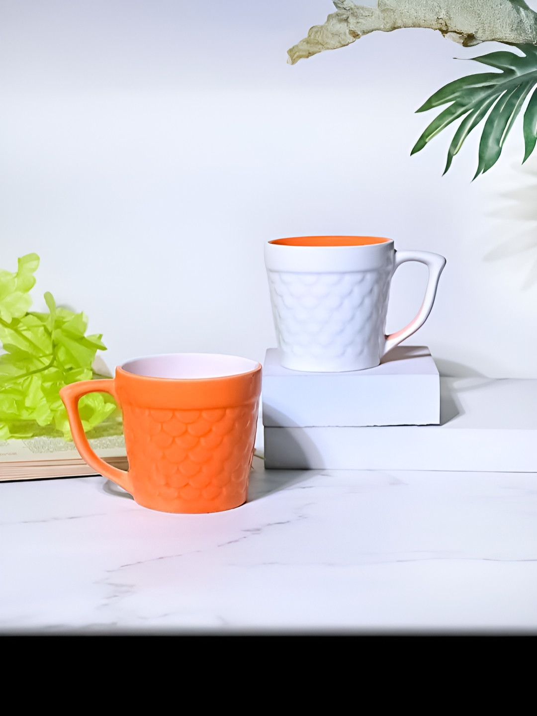 Storepedia Tea Series Yellow Textured Ceramic Microwave Safe 6 Piece Cup-150ml