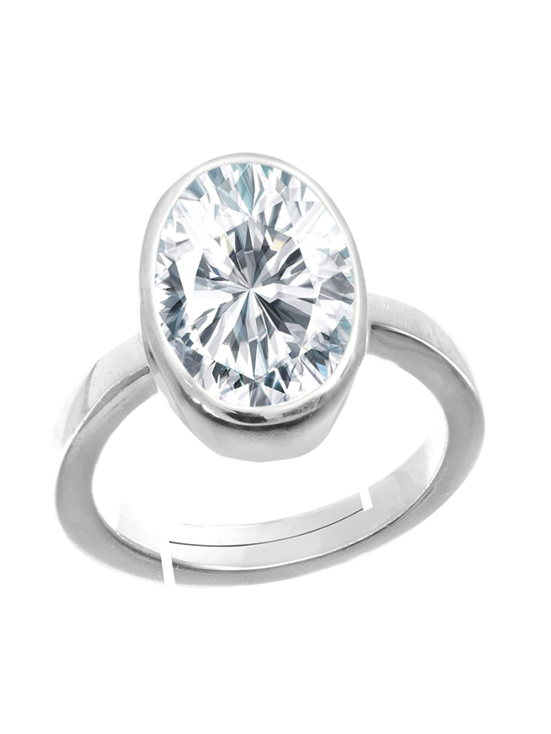 RRVGEM 9.25 Ratti Cubic White Zircon Diamond Studded Adjustable Finger Ring