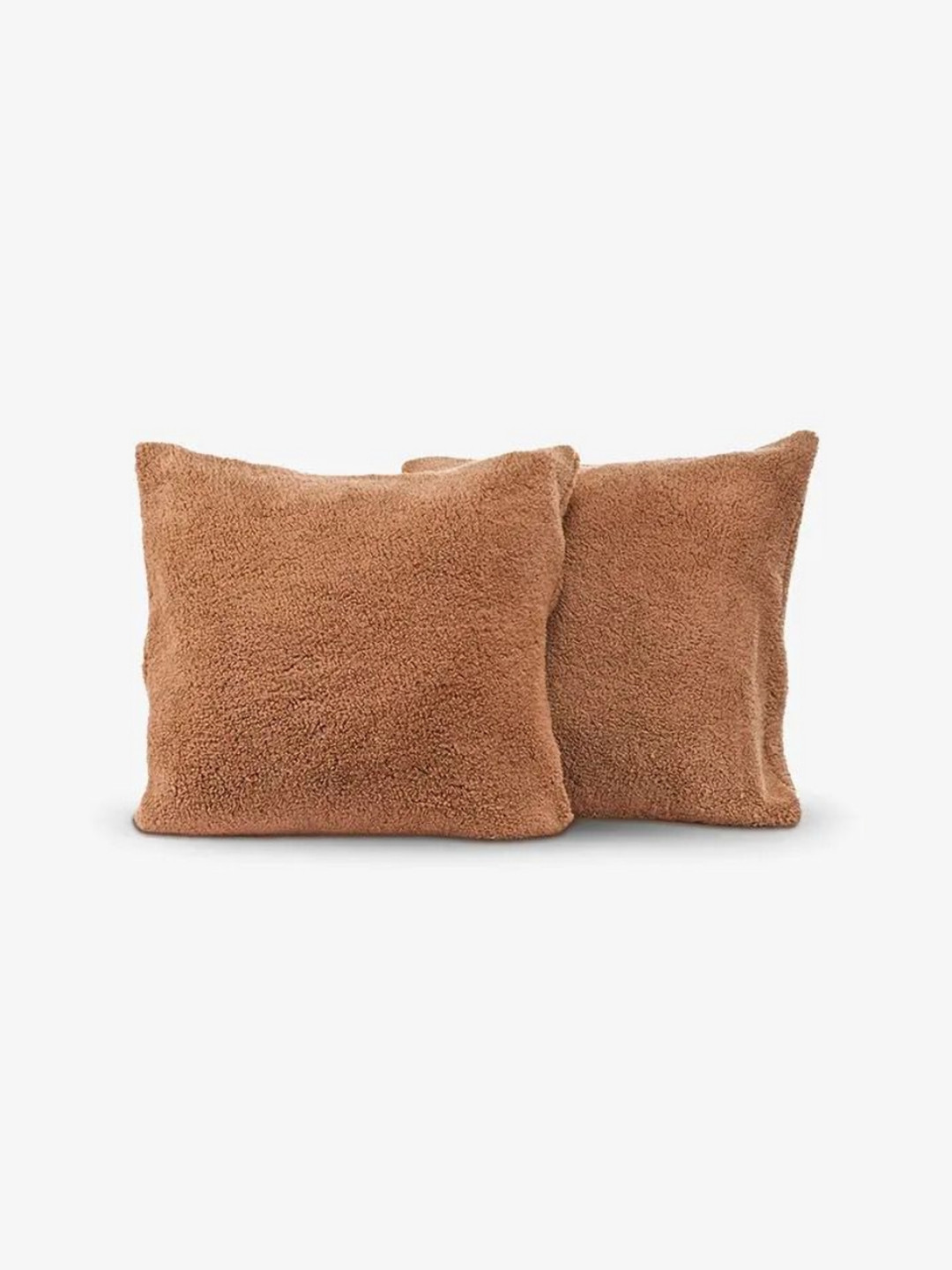 Zarf Neutral Taupe Cotton 2 Pcs Square Cushion Covers - 15.7 x 15.7 In