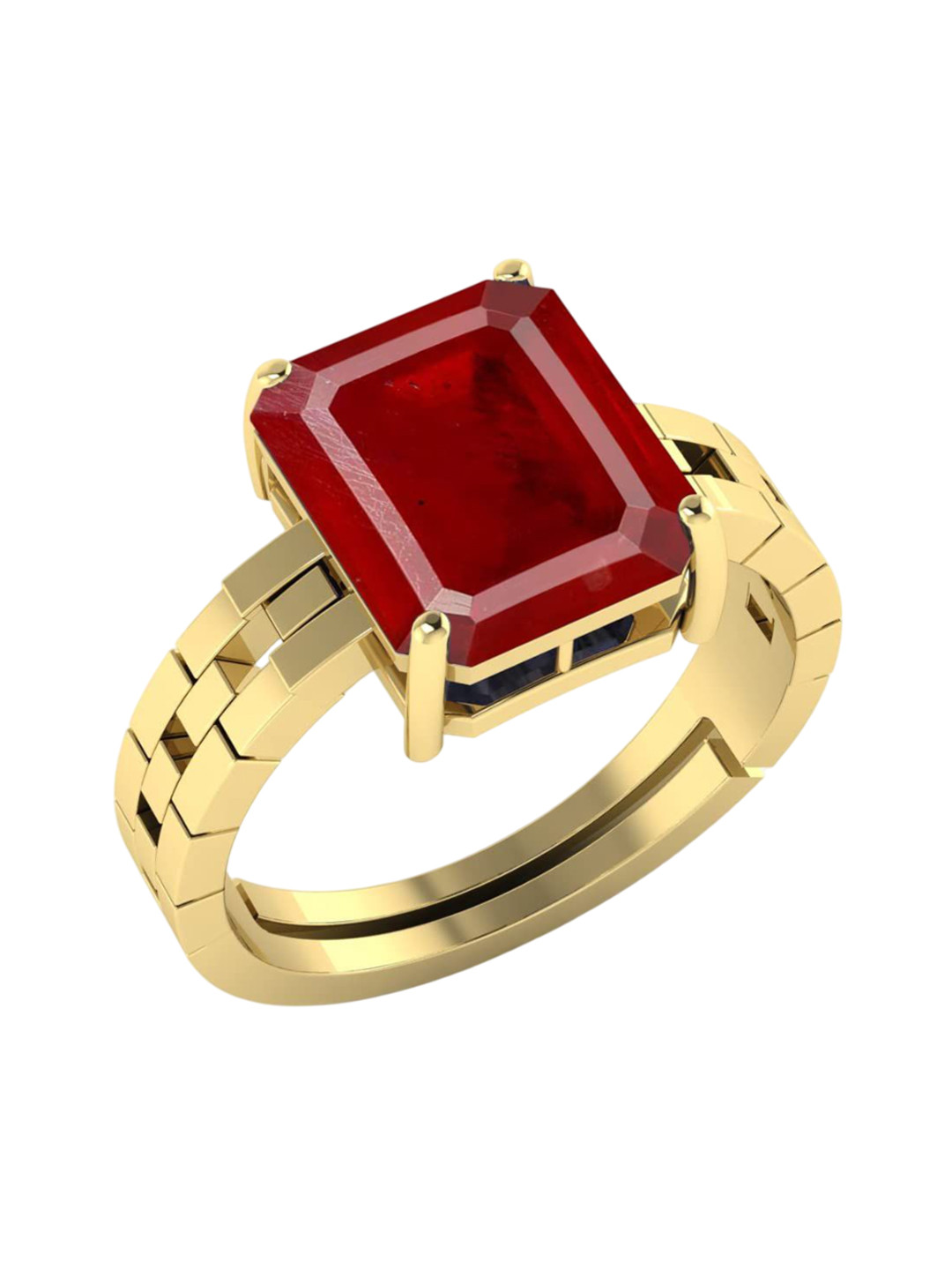 RRVGEM Ruby Gemstone Gold Plated Ring Adjustable 13.25 KT Ring