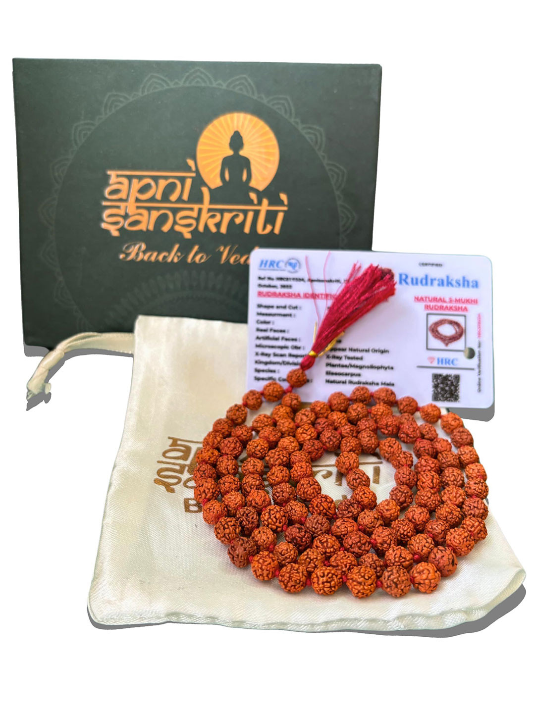 Apnisanskriti Unisex 5-Face Rudraksha Mala