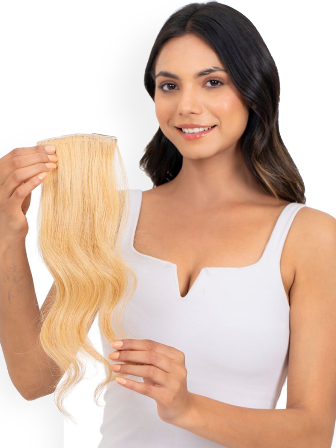 HAIRJOY Clip-In Side Patches Wavy Hair Extensions - Dirty Blonde - 18 Inches