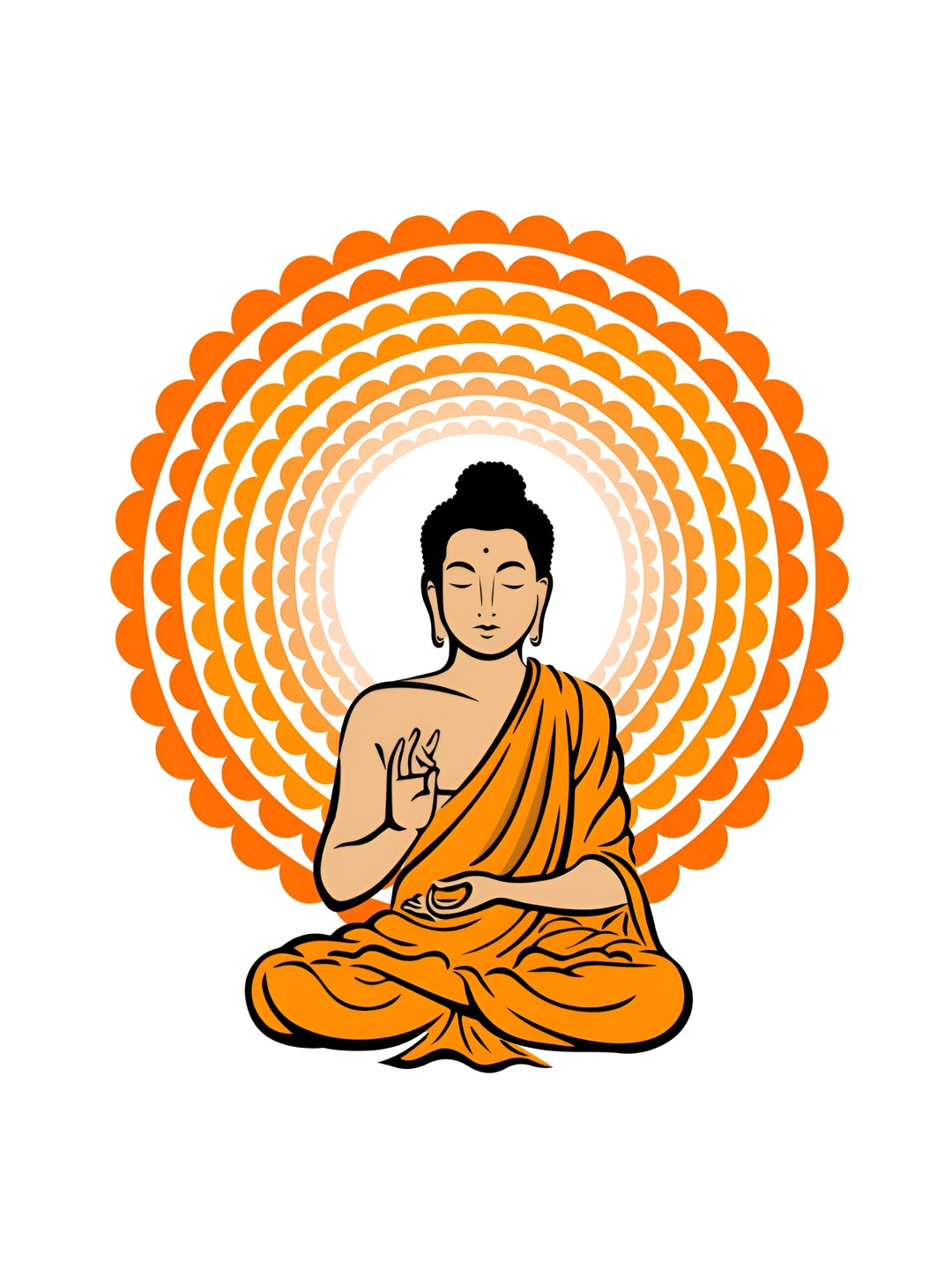 Decor Villa Multicolour Lord Buddha Wall Sticker