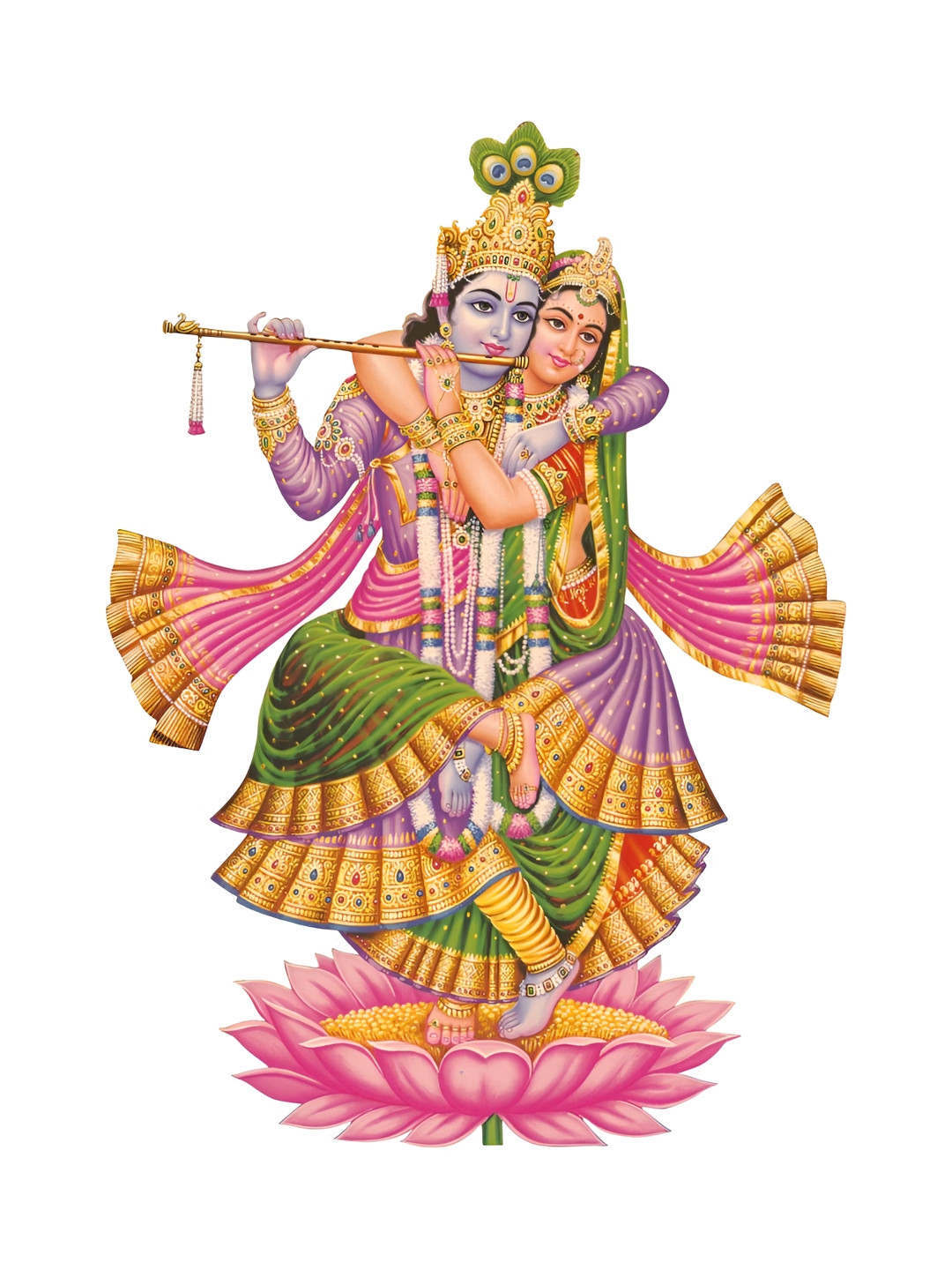 Decor Villa Multicolor Radha Krishna Wall Sticker