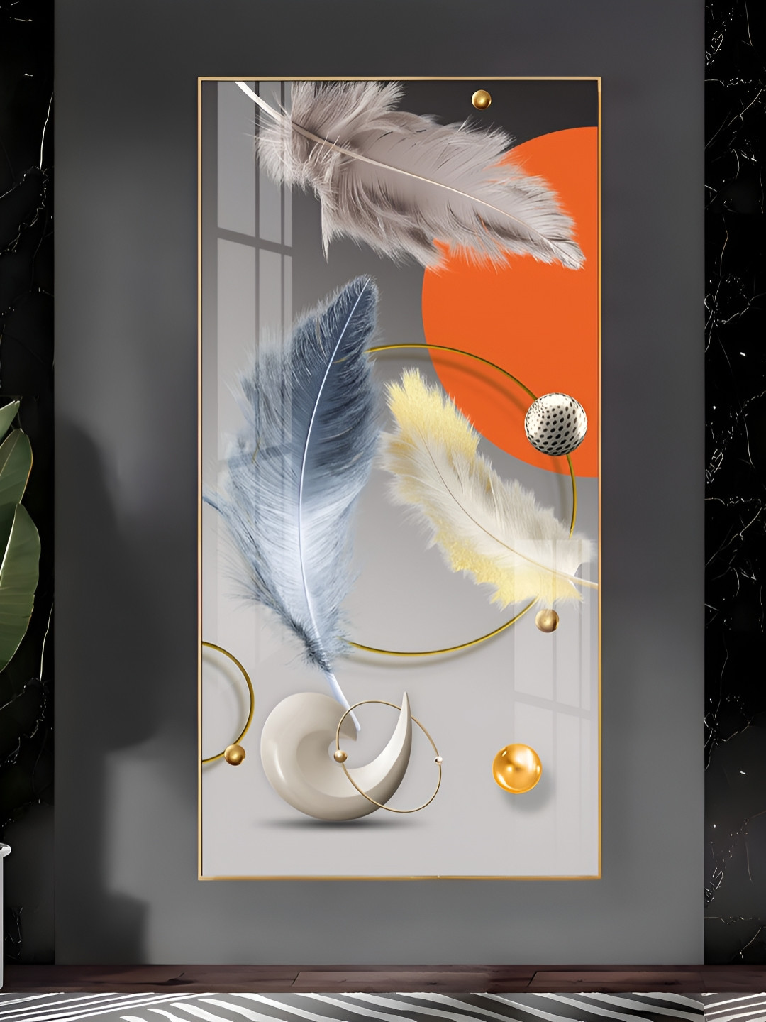 THE NEXT DECOR Shellscape Art Plastic Glossy Hanging Hall Wall Hangings-24In