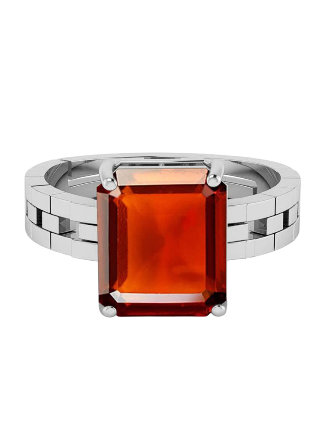 RRVGEM 11.25 Ratti 10.70 KT Gomed Stone Silver Plated Adjustable Ring