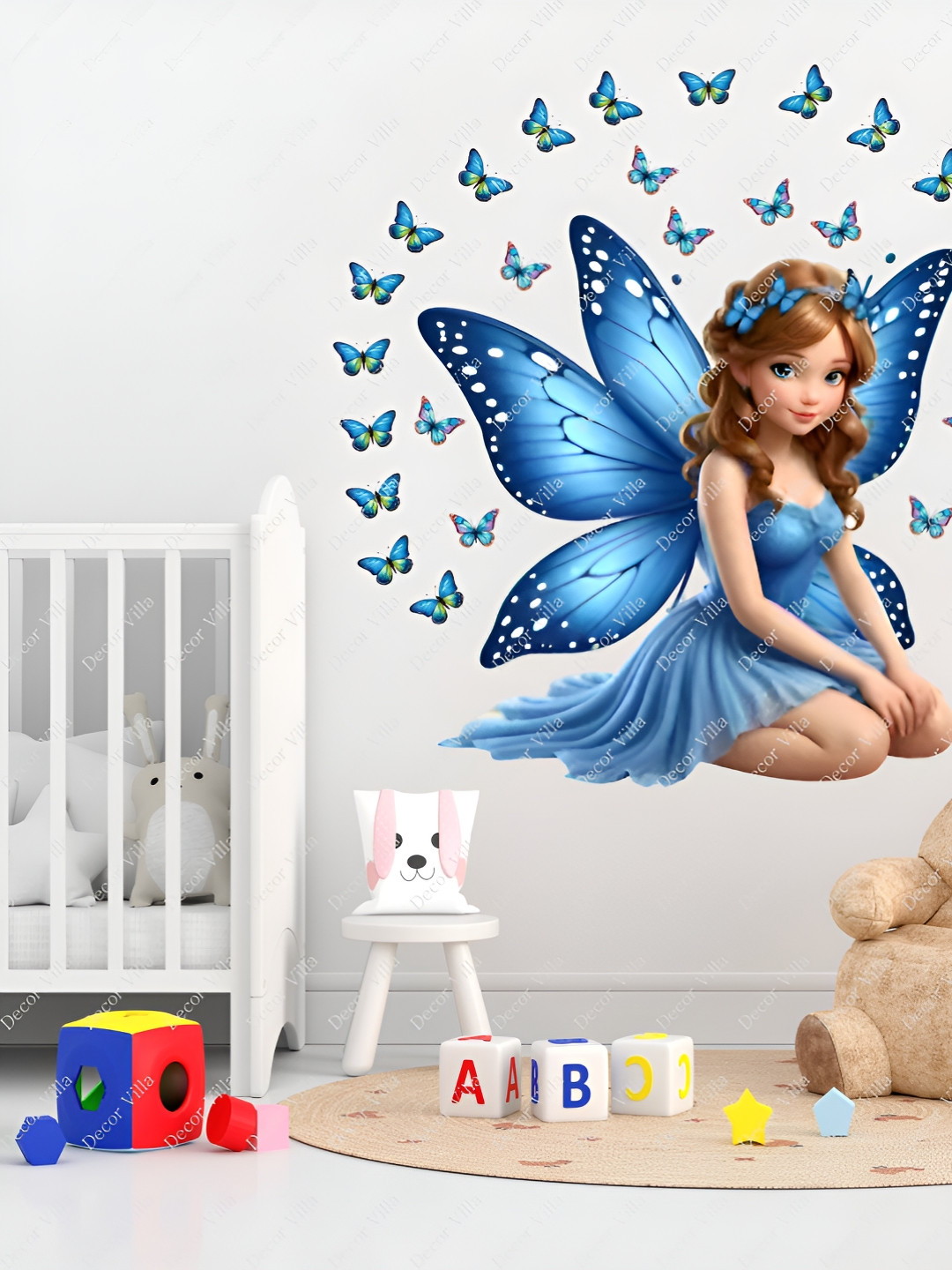 Decor Villa Multicolor fairies with butterflies Wall Sticker