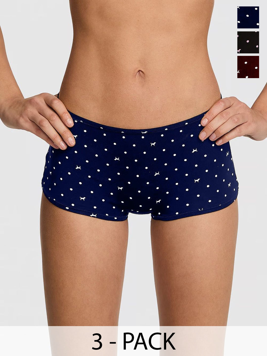 BODYMIST Pack Of 3 Printed Super Combed Cotton Antibacterial Boyshort Briefs TINY-72 @3 S