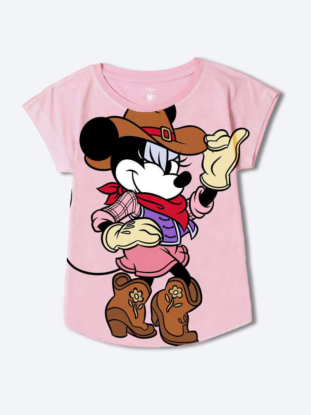 YK Disney Girls Printed Cap Sleeves Top