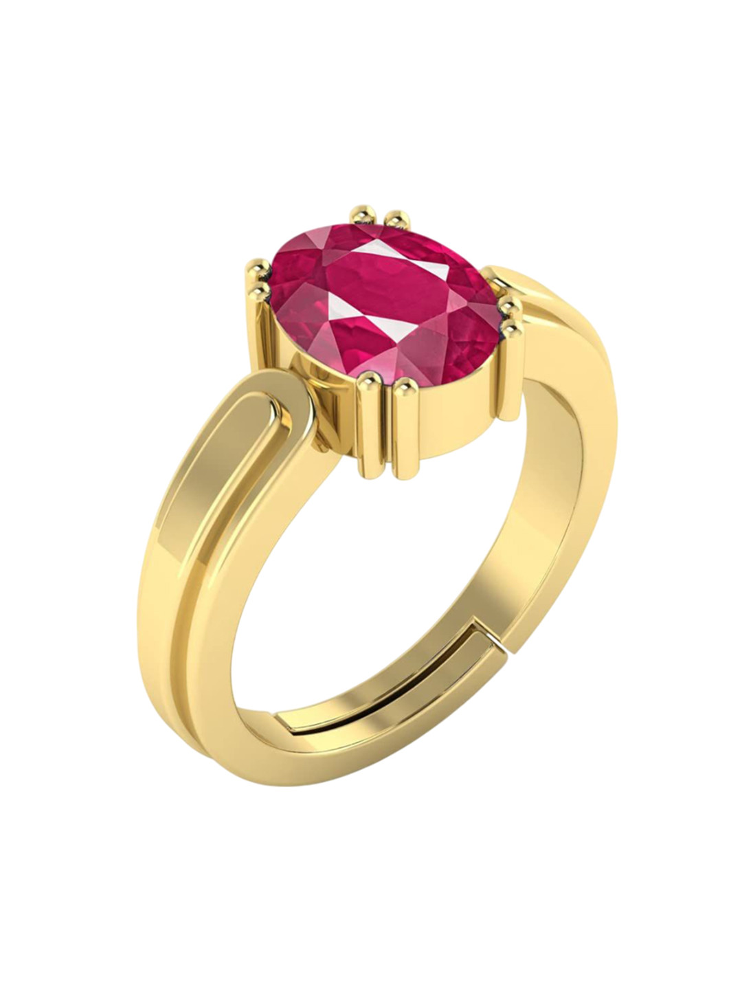 RRVGEM 5.50 KT Adjustable Gold Plated Ruby Ring