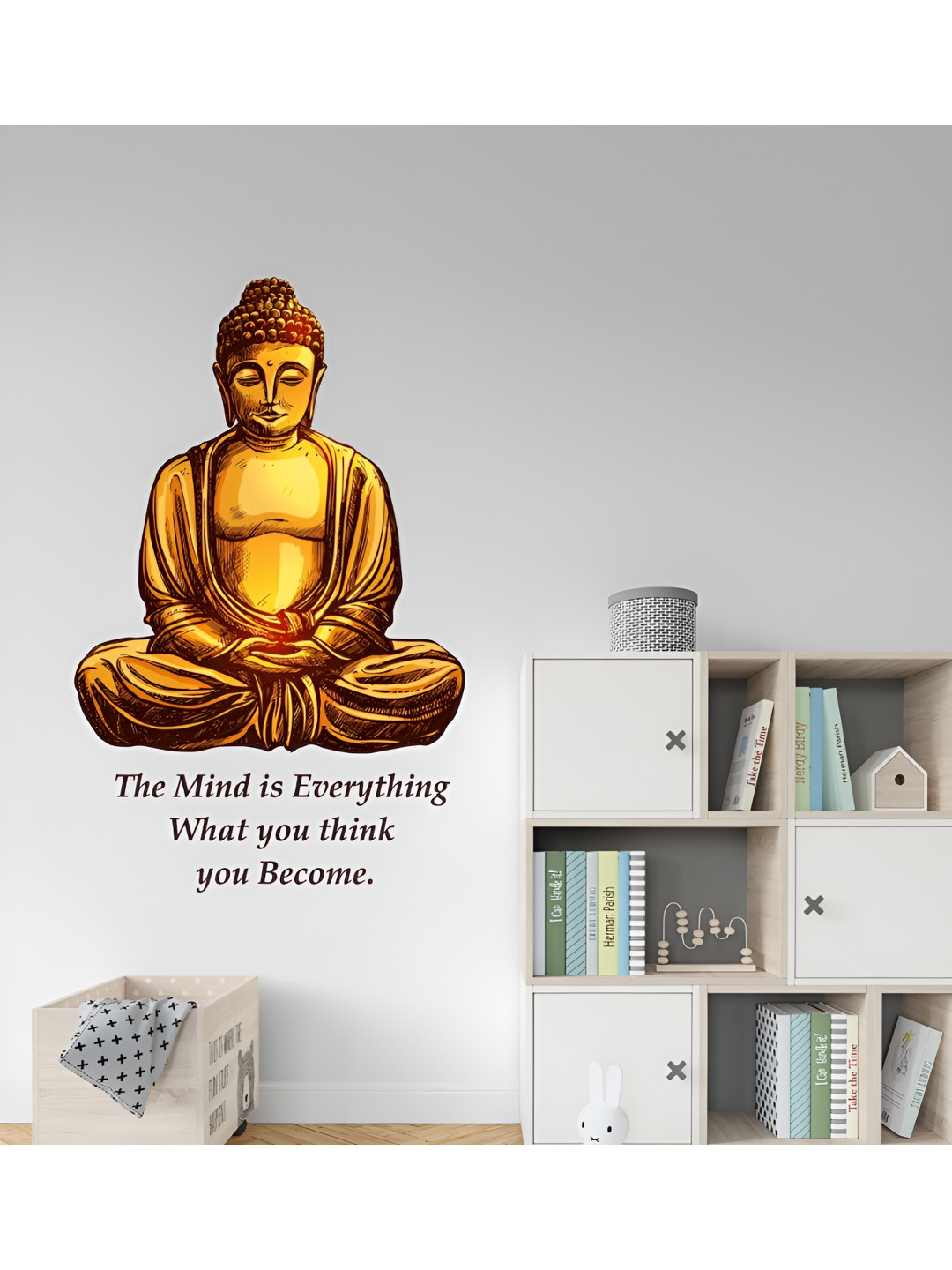 Decor Villa Multicolor Buddha with Quotation Wall Sticker