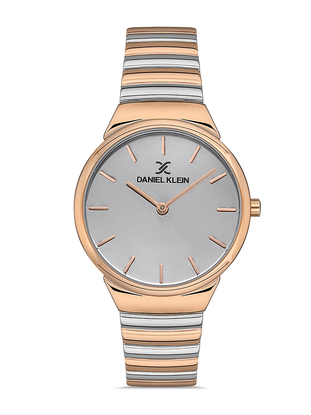 Daniel Klein Premium Women Silver And Rose Gold Dial Strap Watch DK.1.13230-5