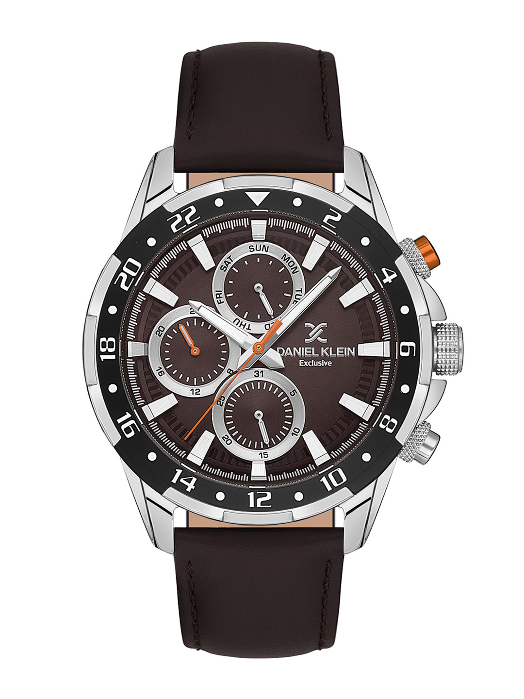 Daniel Klein Men Patterned Dial & Leather Straps Analogue Watch DK.1.13641-5