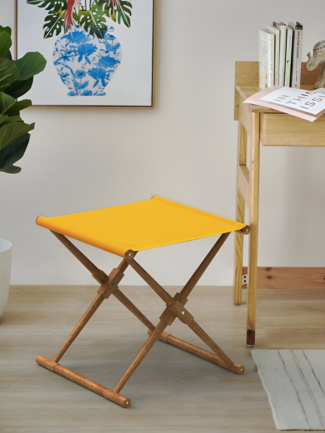 Chumbak Yellow Textured Bistro FoldableStool