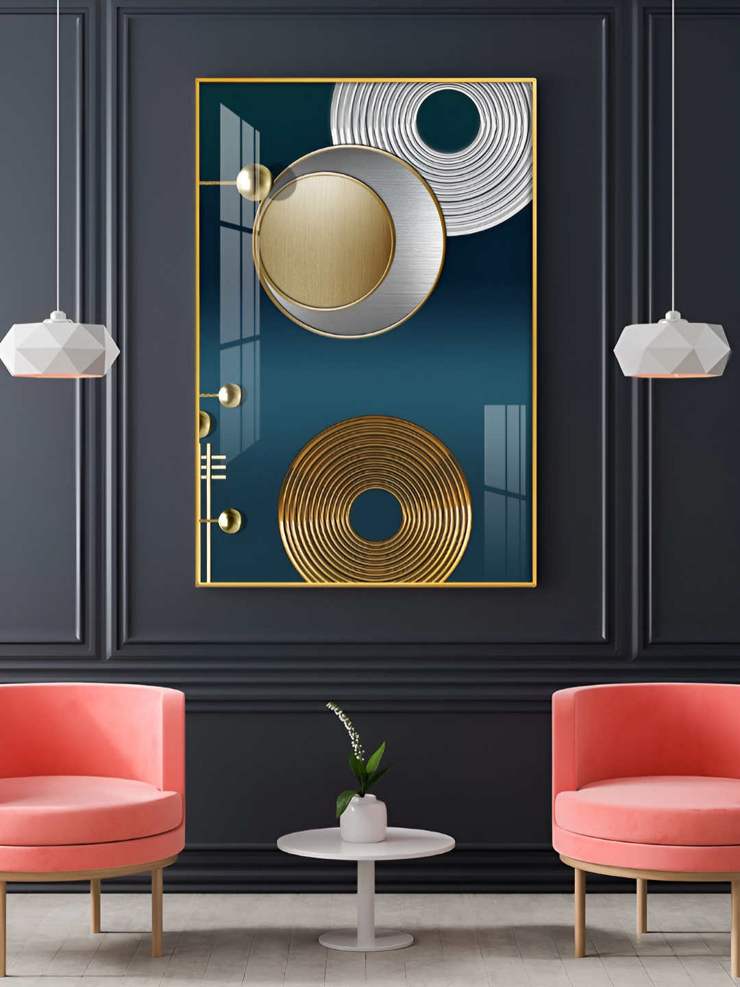 THE NEXT DECOR Modern Muse Plastic Glossy Hanging Hall Wall Hangings-18In