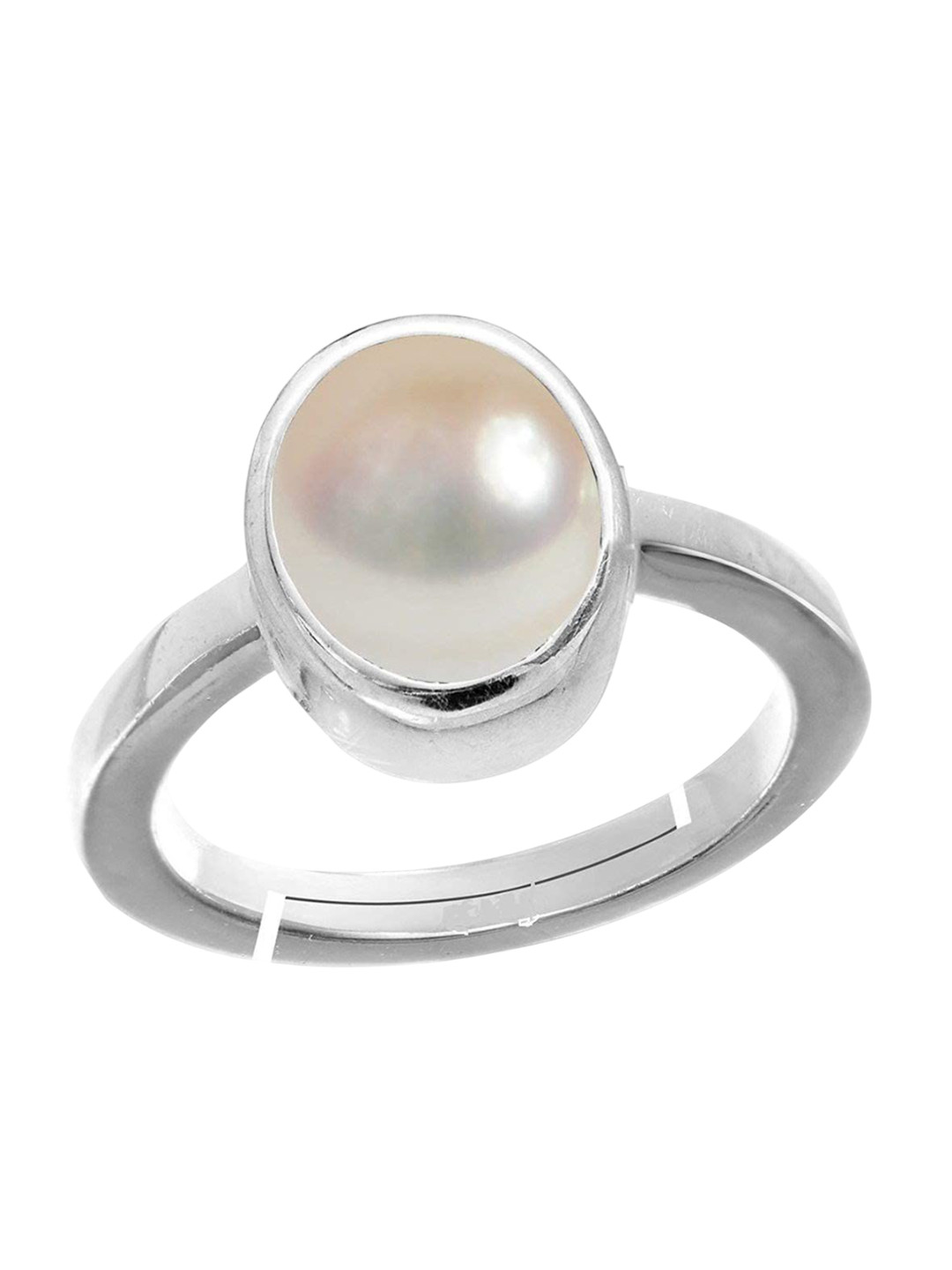 RRVGEM 2.00 Ratti White Pearl Moti Gemstone Ring