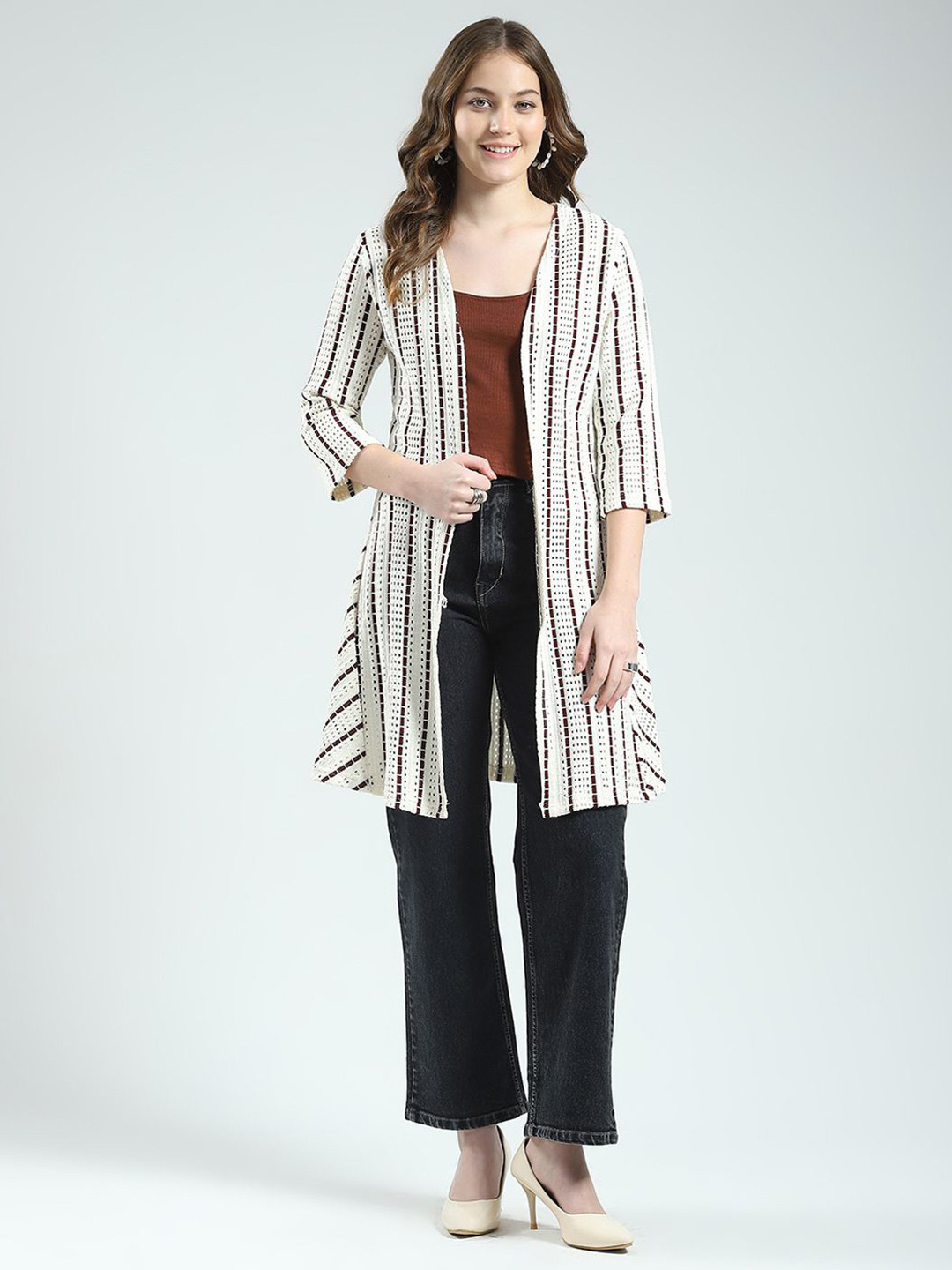 Monte Carlo Women Scarf Print Shrug