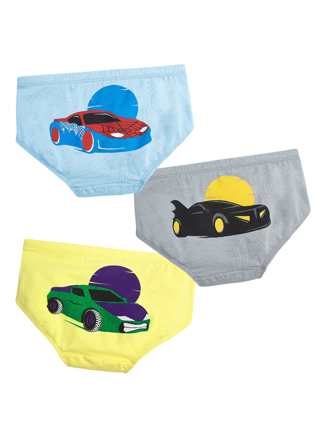 You Got Plan B Boys Pack Of 3 Printed Pure Cotton Basic Briefs UBL-Supercars-1-2
