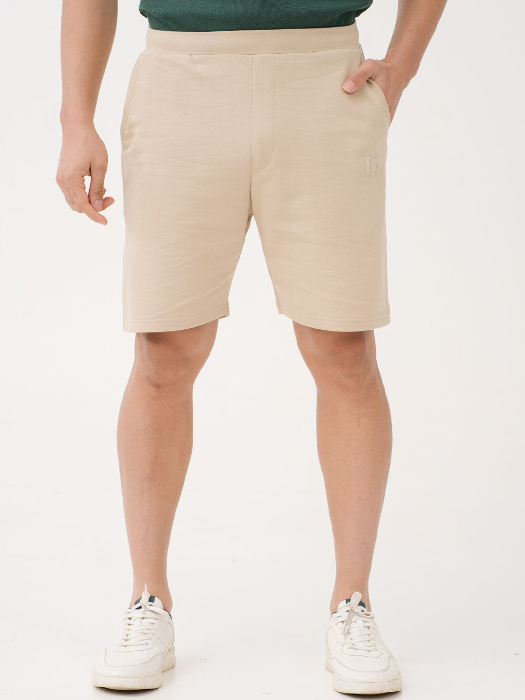 The Pant Project Sunbaked Beige Relaxed Fit Sweatshorts with Drawstrings
