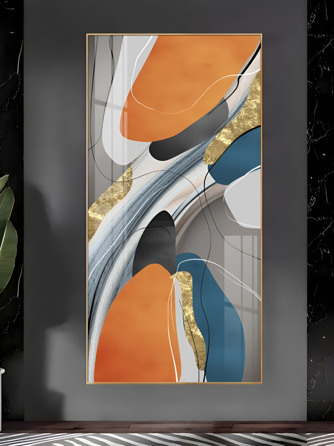 THE NEXT DECOR Vivid Abstraction Plastic Glossy Hanging Hall Wall Hangings-24In