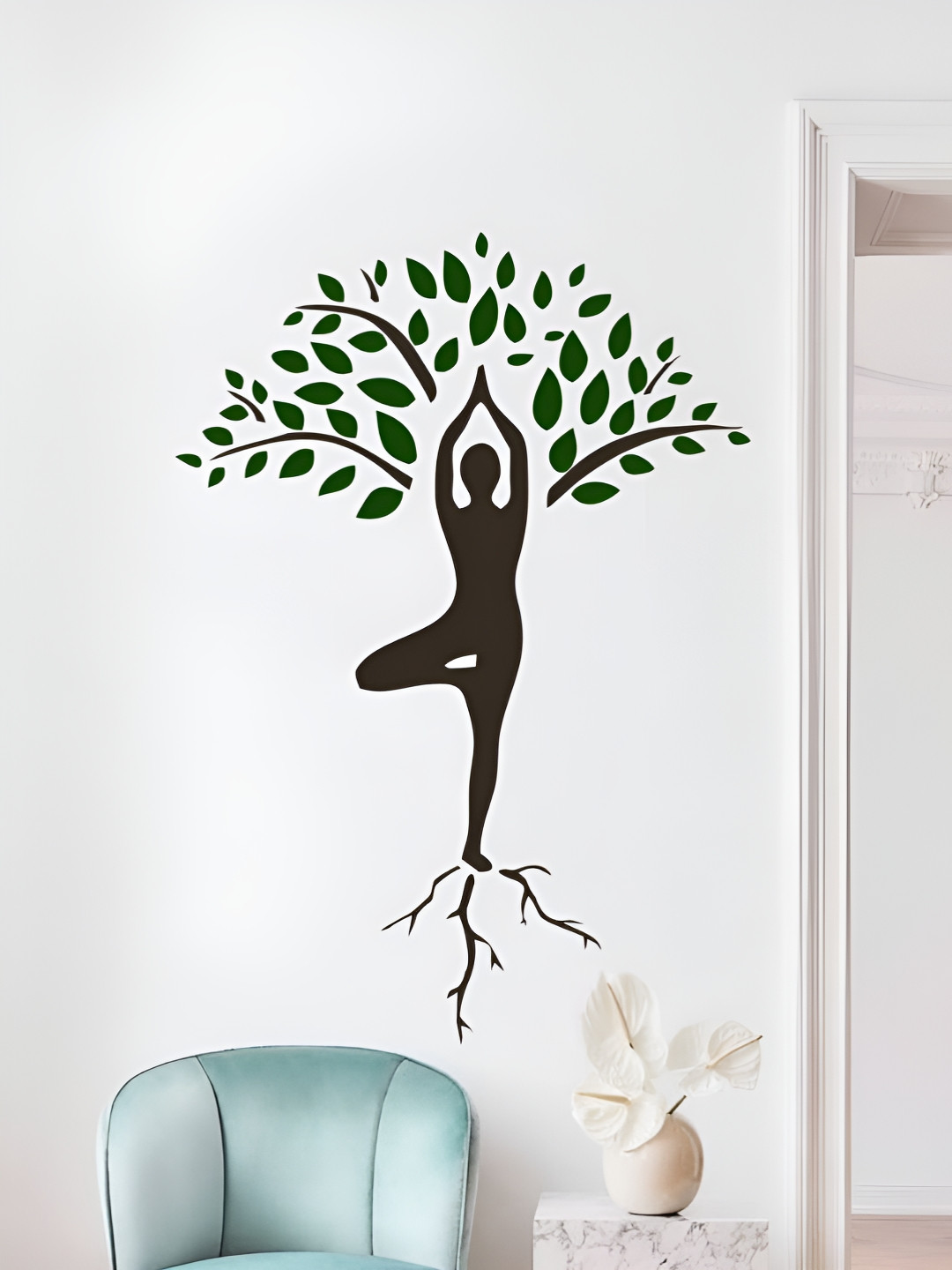 Decor Villa Multicolor Yoga Tree Wall Sticker