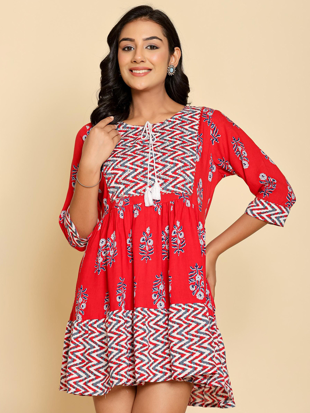 Handish Women Floral Print Fit & Flare Dress