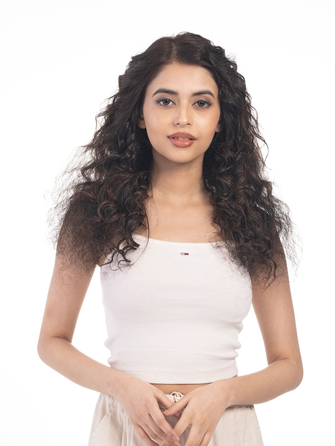 HAIRJOY 4 Clip Curly Volumizer Dark Brown Instant Volume & Length 16 Inches