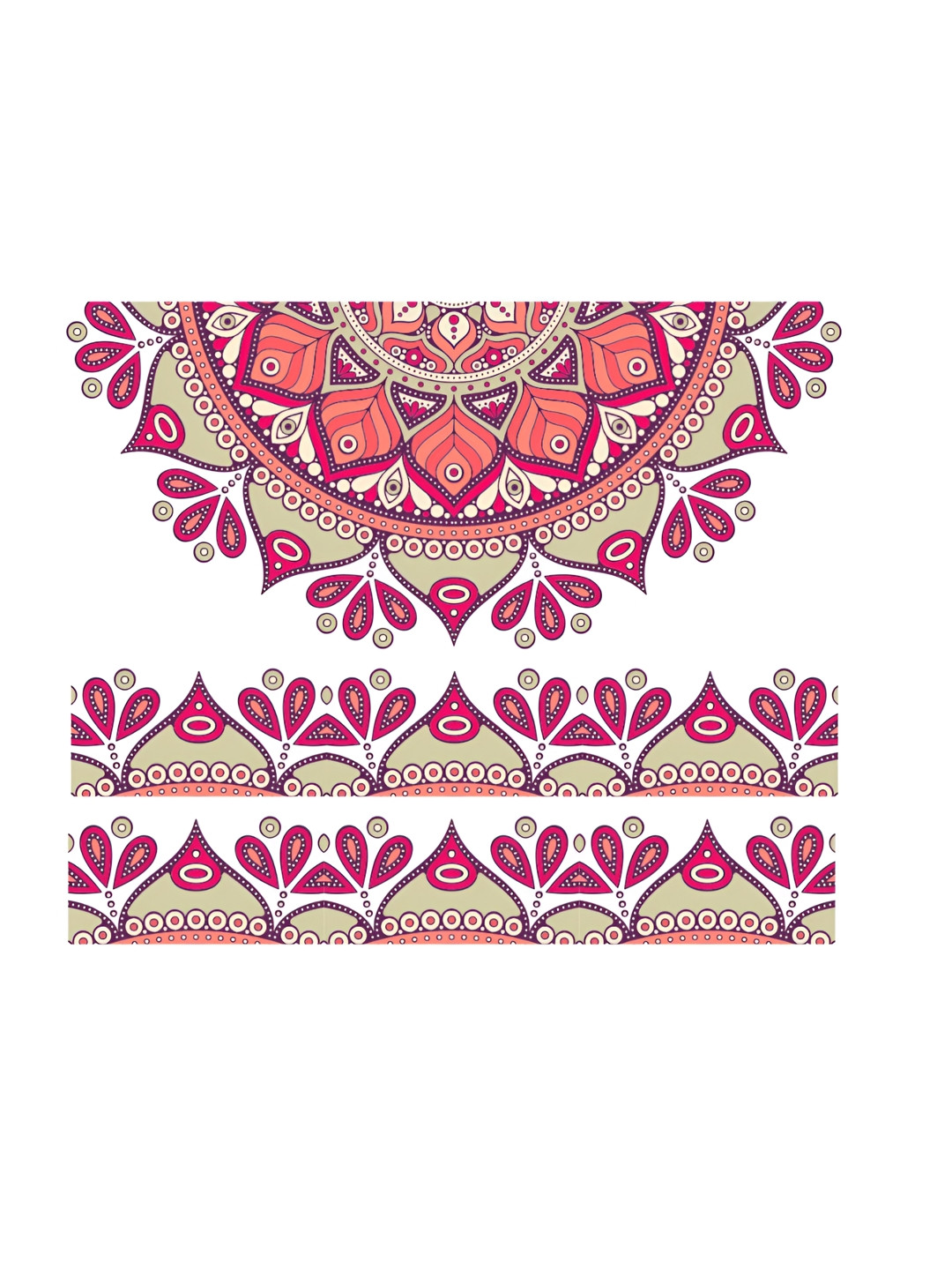 Decor Villa Multicolour COLORFUL MANDALA WITH BORDER Wall Sticker