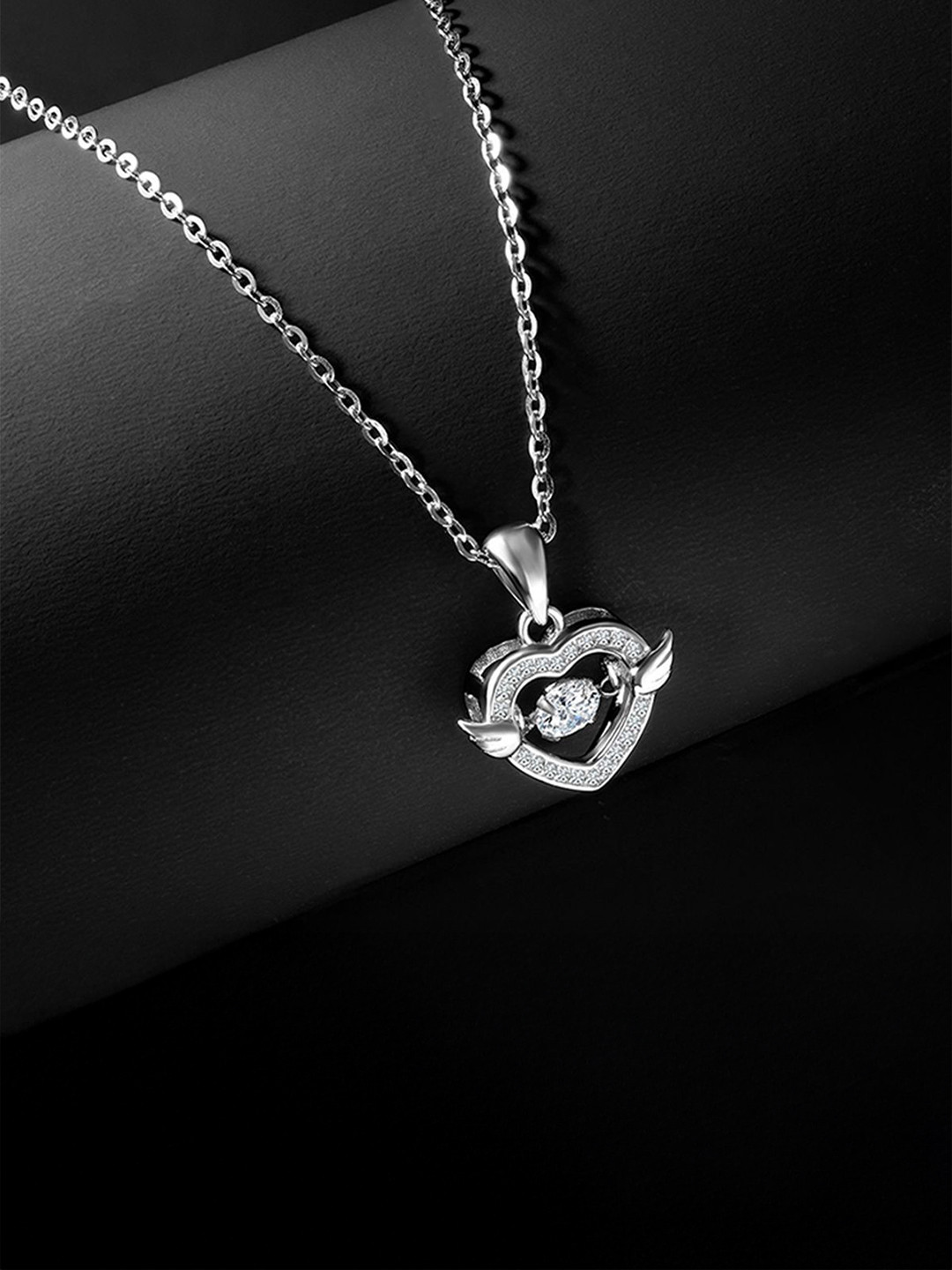 AGARWALPRODUCT Men Stainless Steel Heart Shaped Pendant With Chain