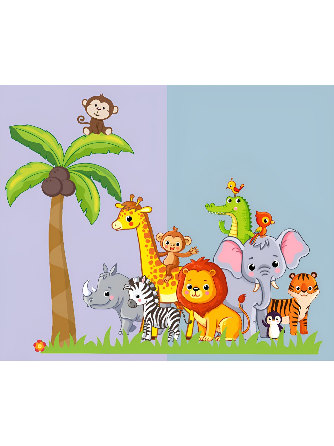 Decor Villa Multicolor Group of animals Wall Sticker