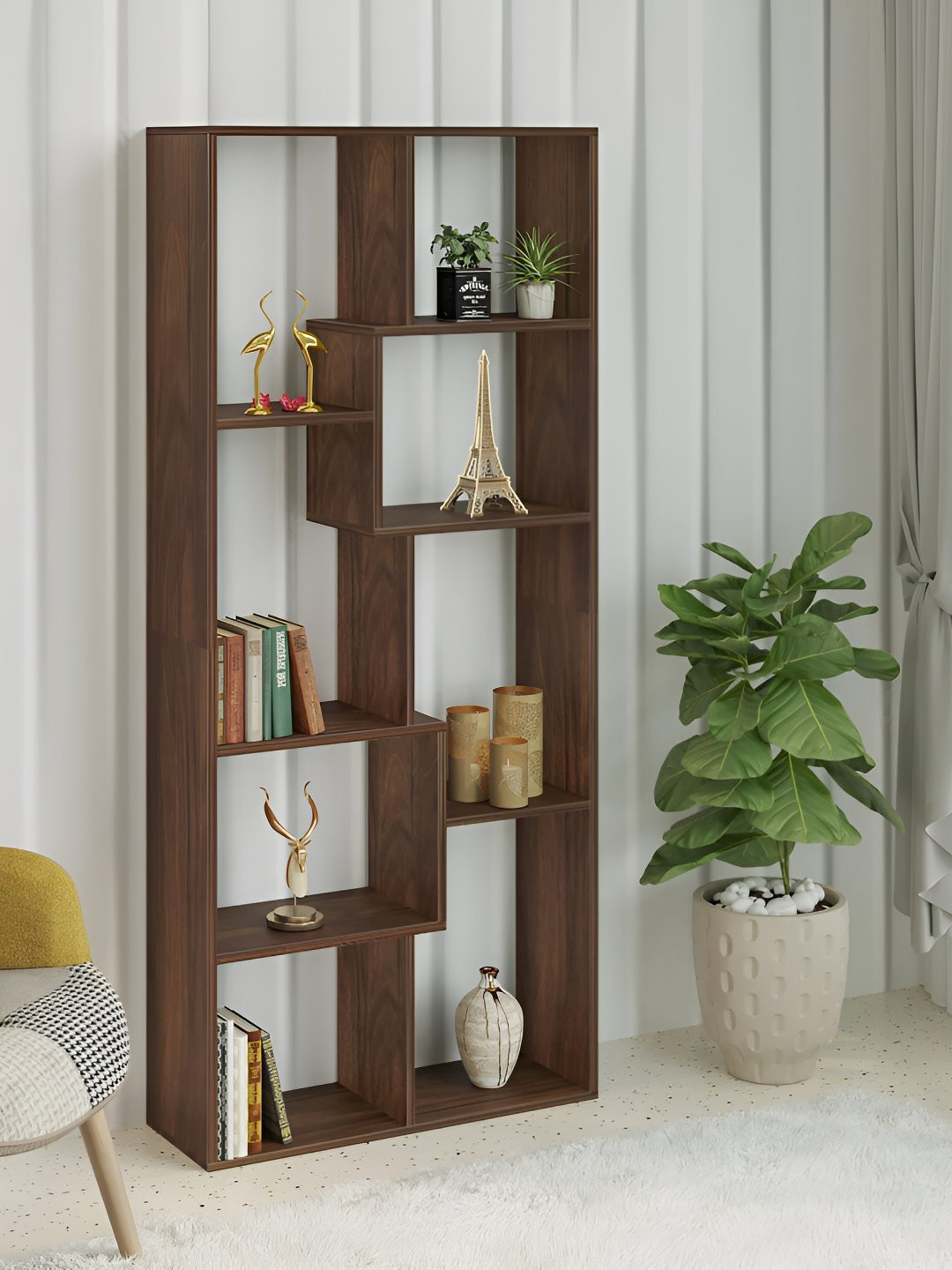bluewud Brown 7 Tier BookShelf