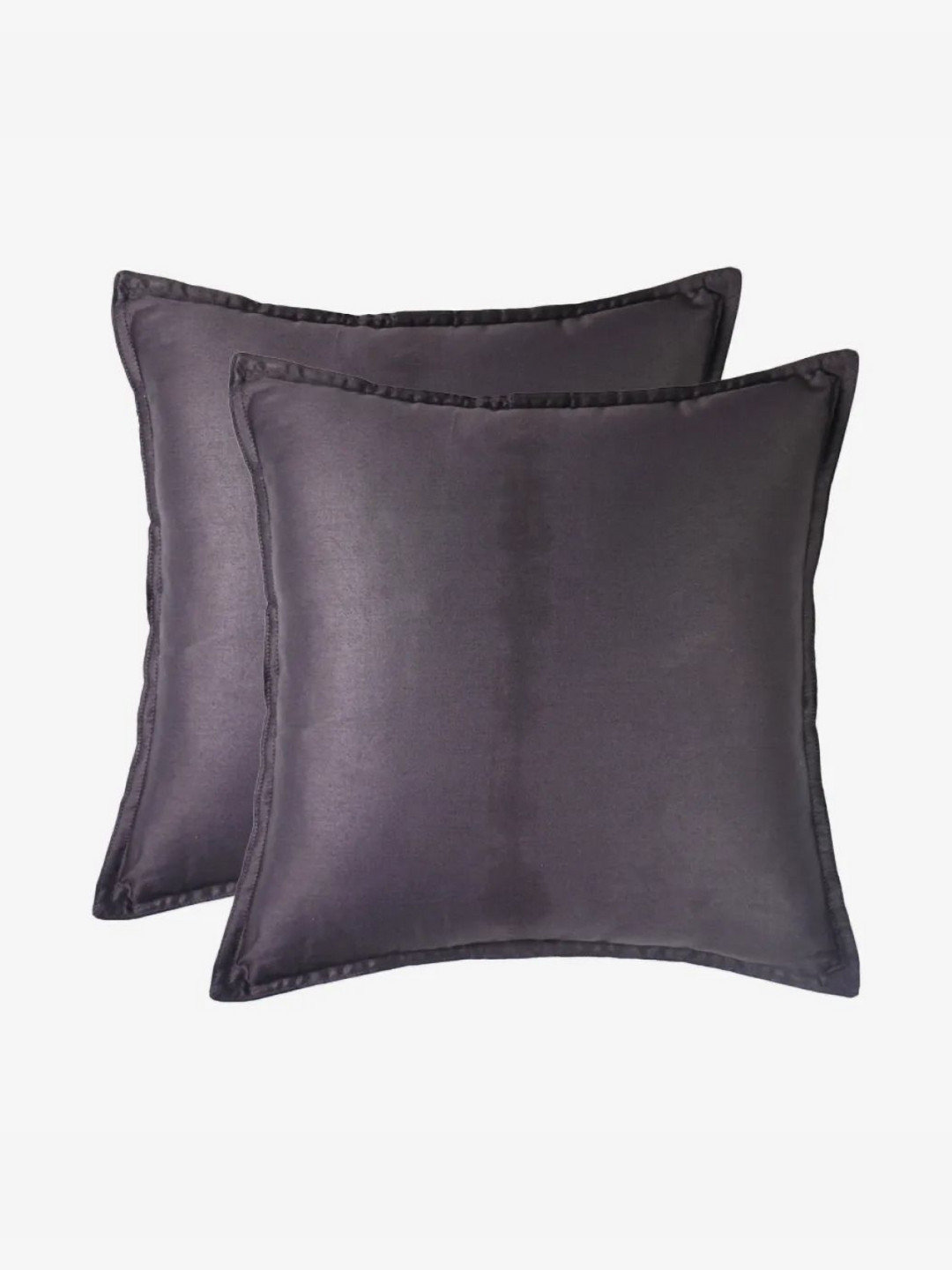 Zarf Egyptian Charcoal Cotton Breathable 2 Piece Square Cushion Covers -16x16In