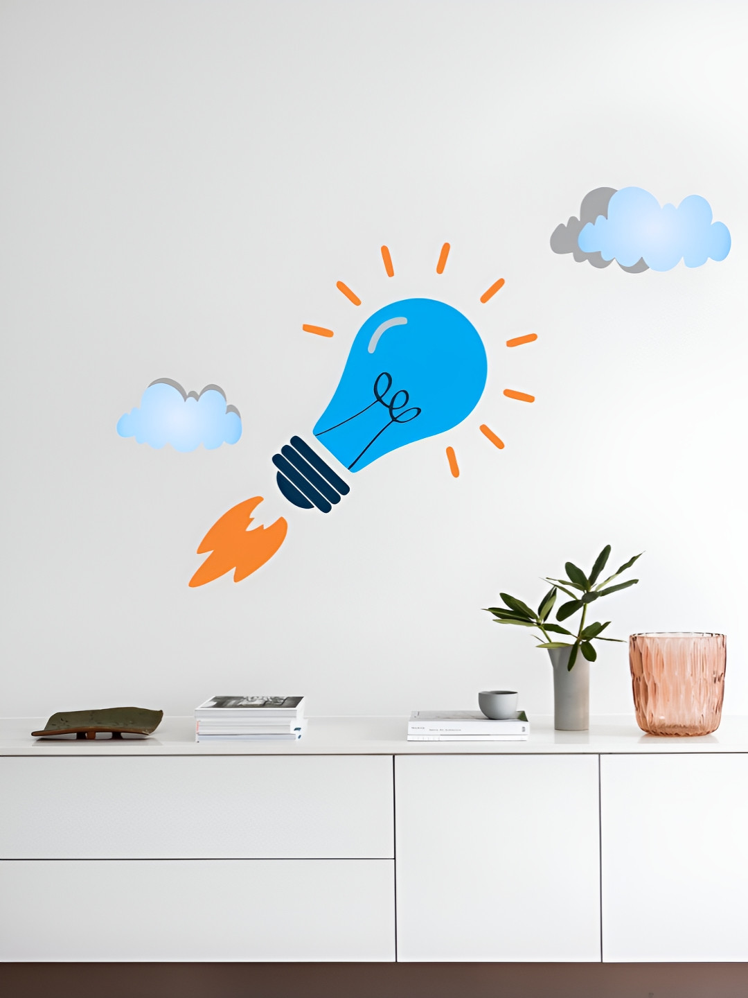 Decor Villa Multicolor Lighting Bulb Wall Sticker