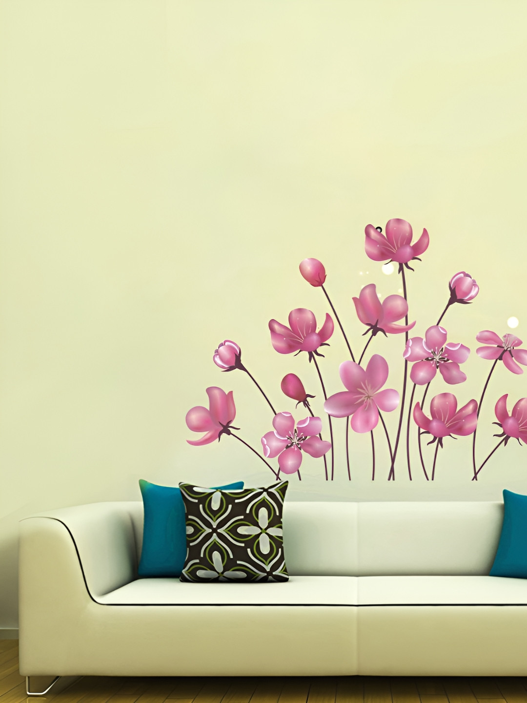 Decor Villa Multicolour PINK FLORAL Wall Sticker