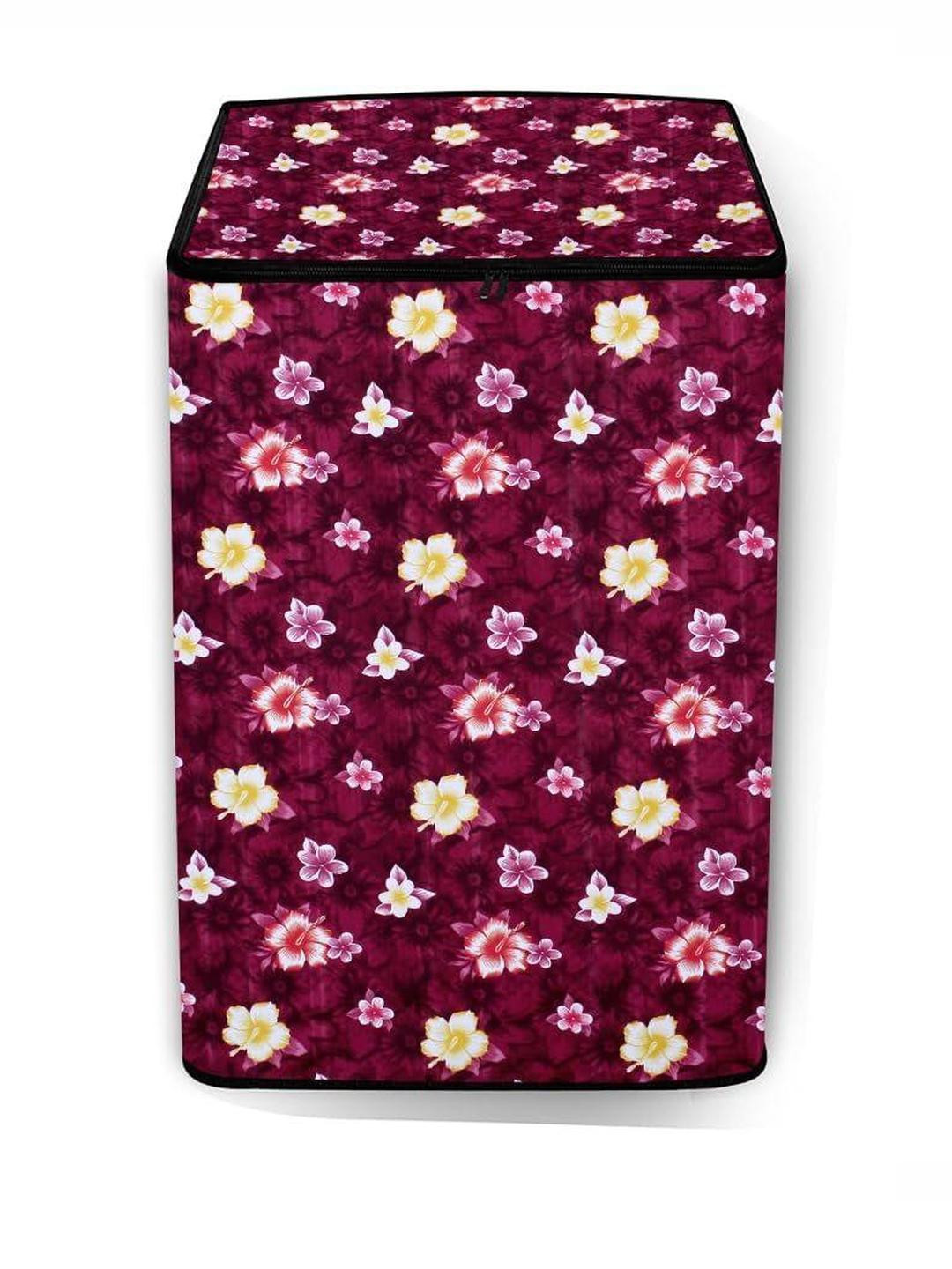 The Furnishing Tree Red Plastic Printed Washing Machine Cover