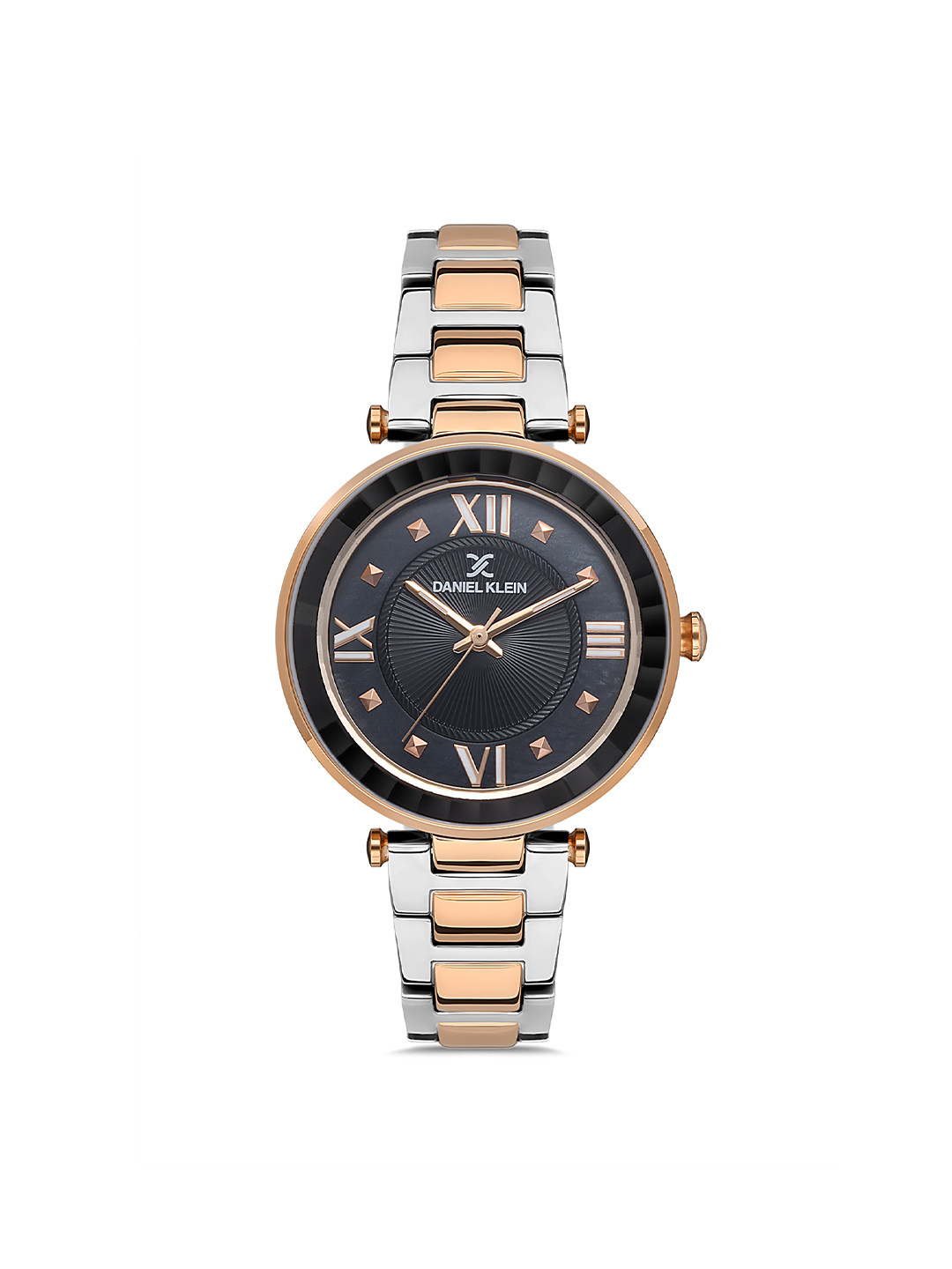 Daniel Klein Premium Women Black Dial & Rose Gold Toned Strap Analogue Watch  DK.1.13231-5