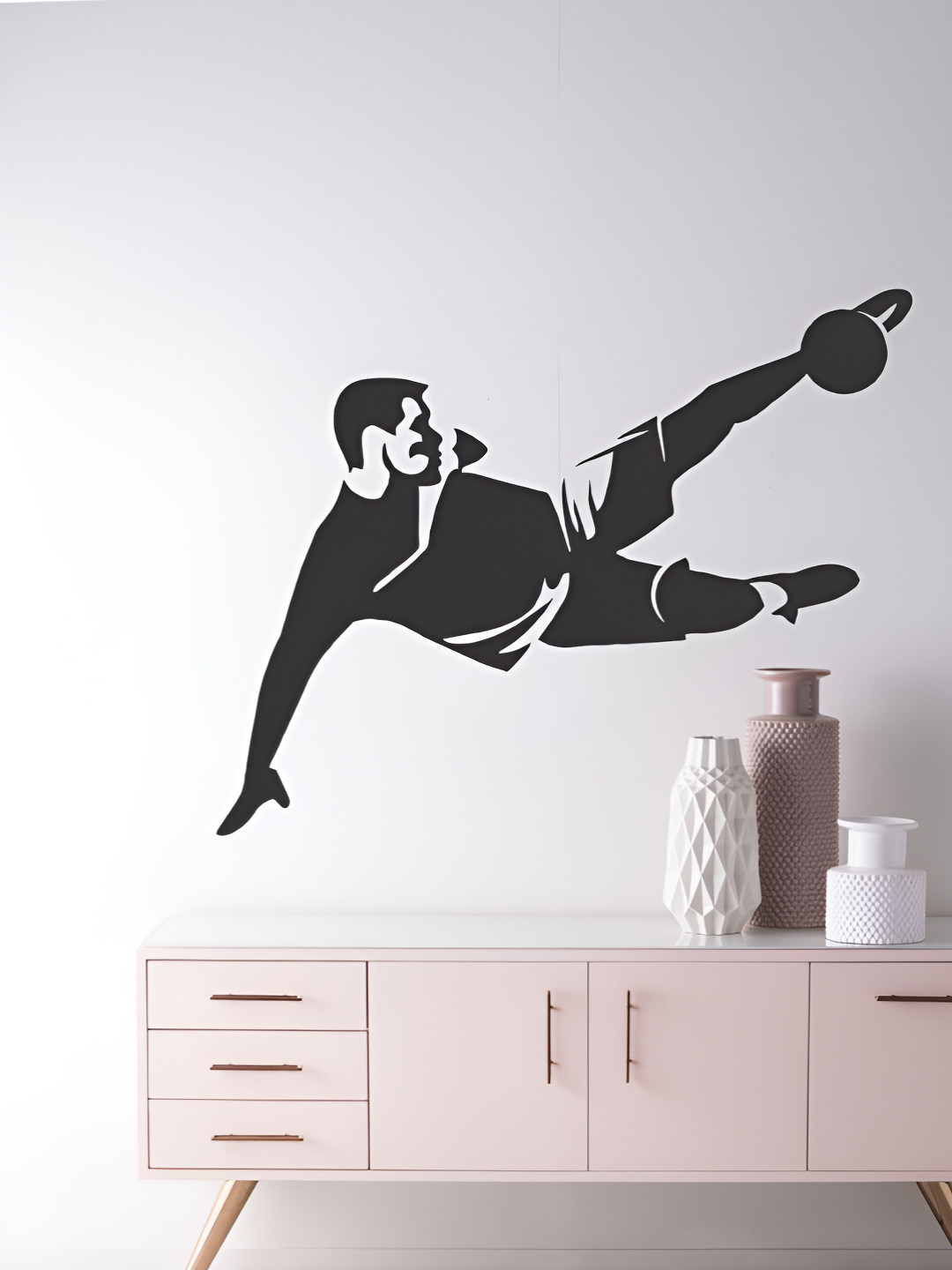 Decor Villa Black Footballer Wall Sticker