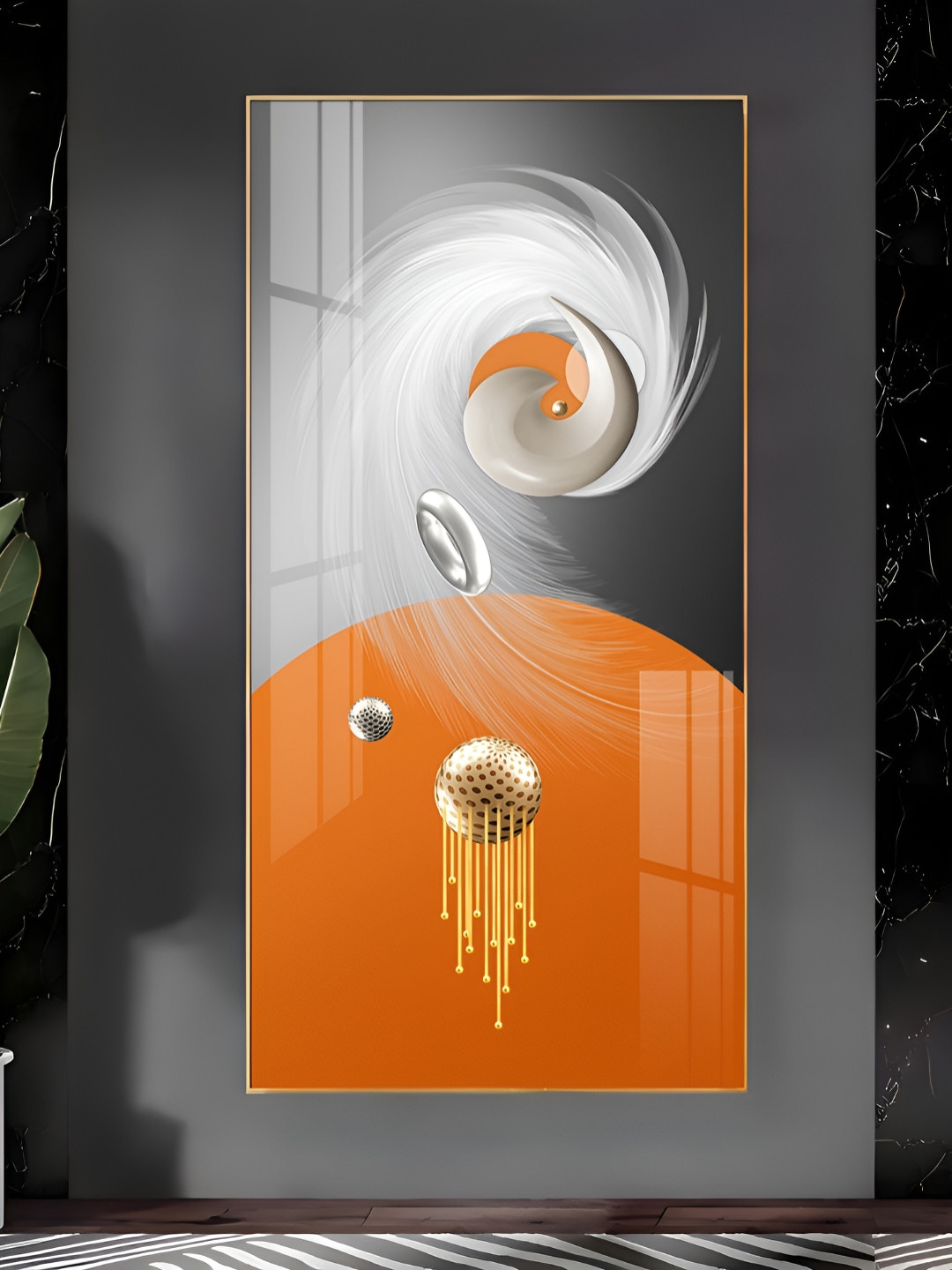 THE NEXT DECOR Radiant Fusion Plastic Natural Elements Glossy Hall Wall Hangings-24In