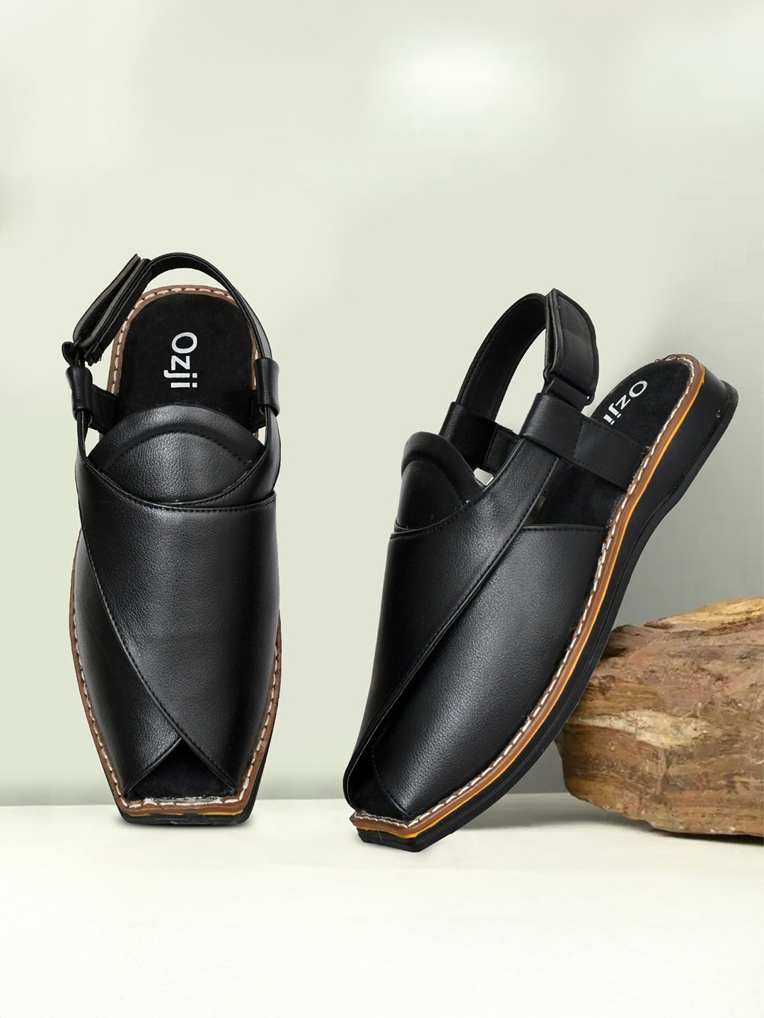 OZJI Men Velcro Shoe-Style Sandals