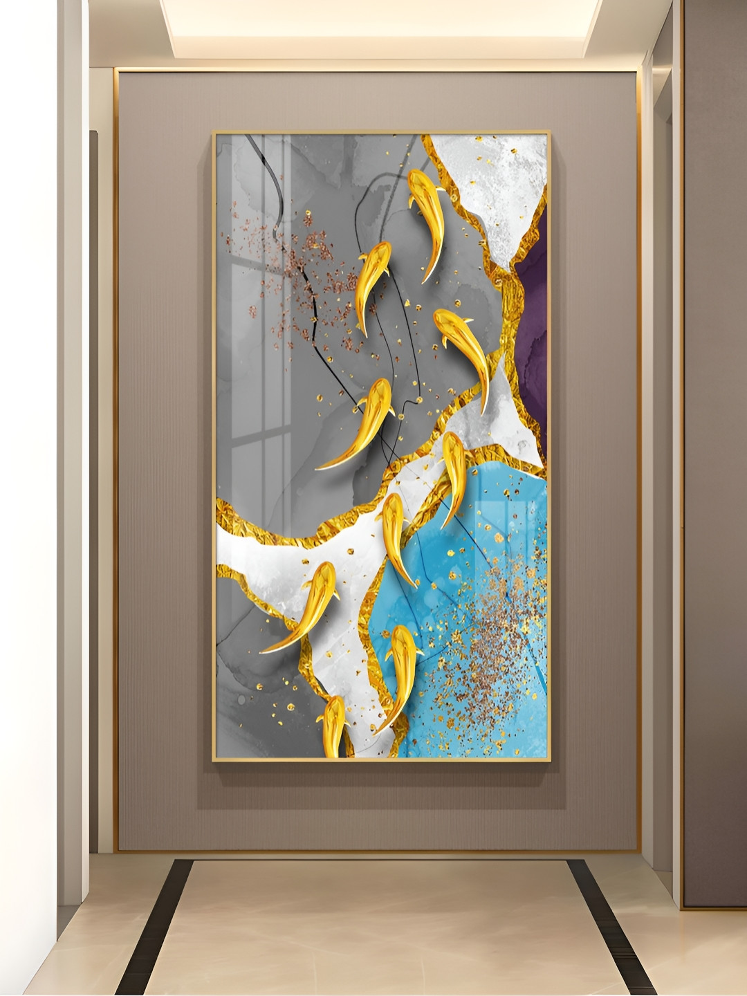 THE NEXT DECOR Goldfish Bowl Bliss Plastic Natural Elements Glossy Hall Wall Hangings-24In